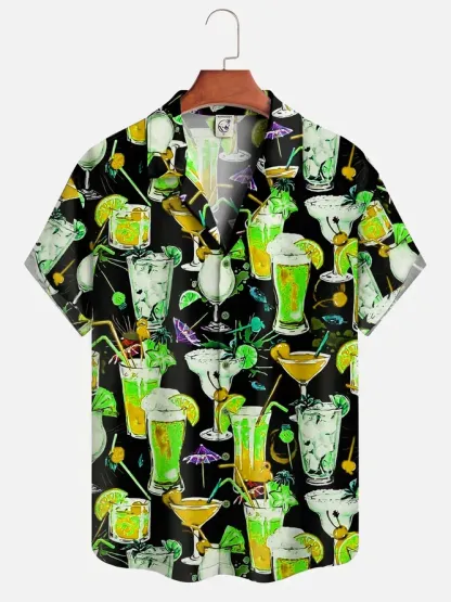 Moisture-wicking Cocktail Hawaiian Shirt
