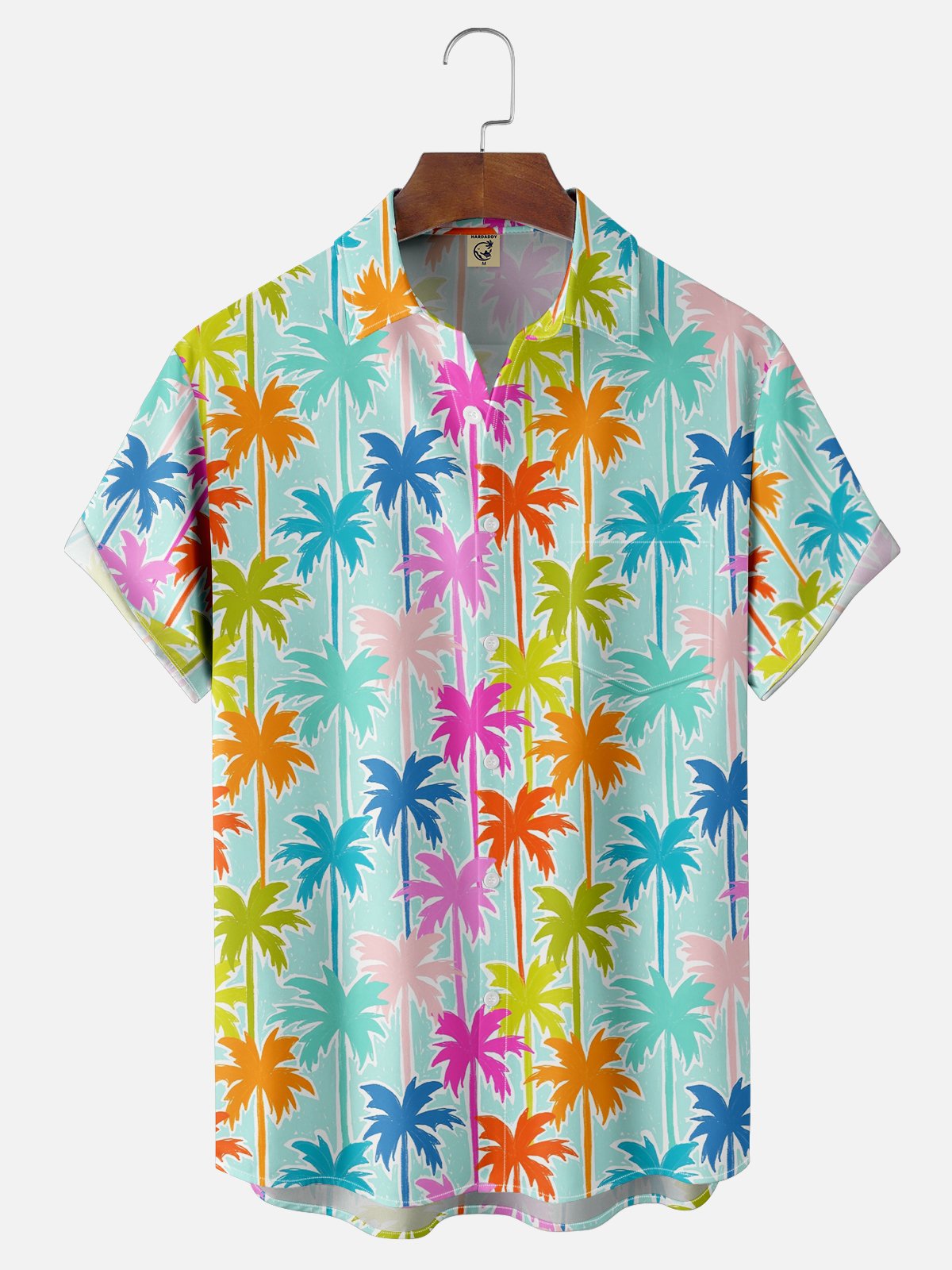 Moisture Wicking Coconut Tree Chest Pocket Hawaiian Shirt