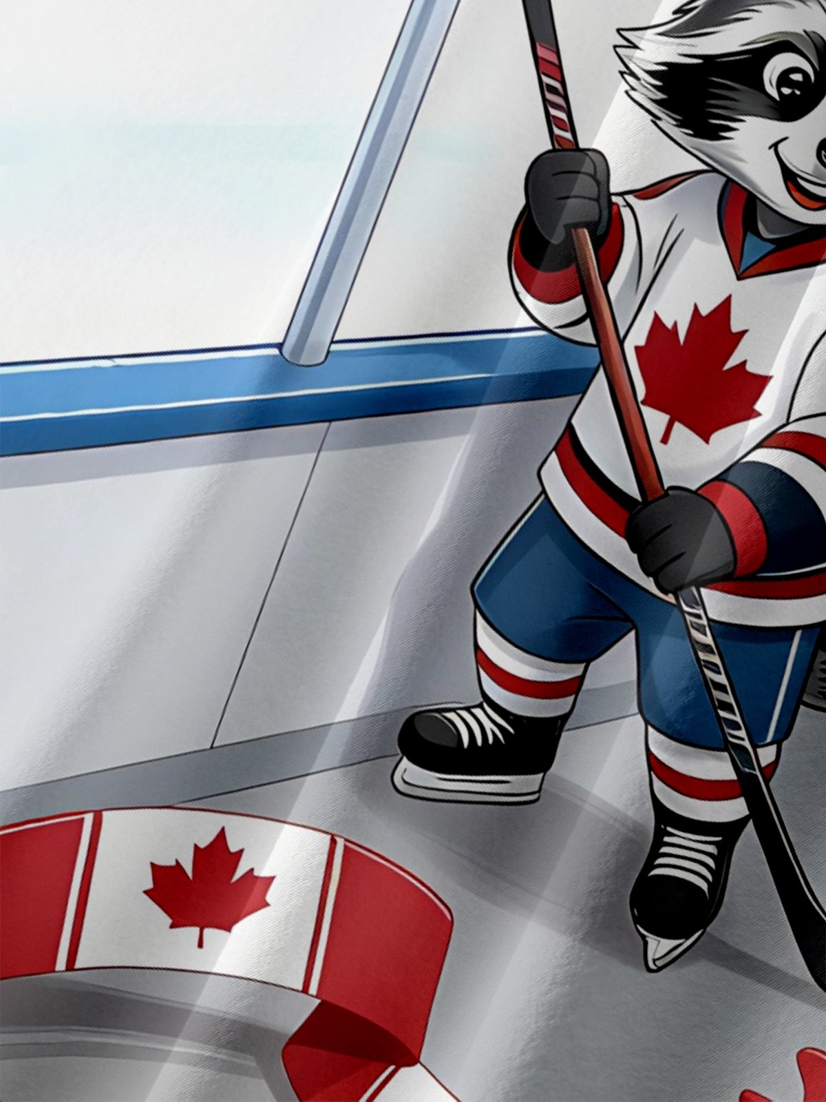 Moisture Wicking Canadian Heritage Themed Maple Leaf Flag Hockey Beaver Moose Motifs Chest Pocket Hawaiian Shirt