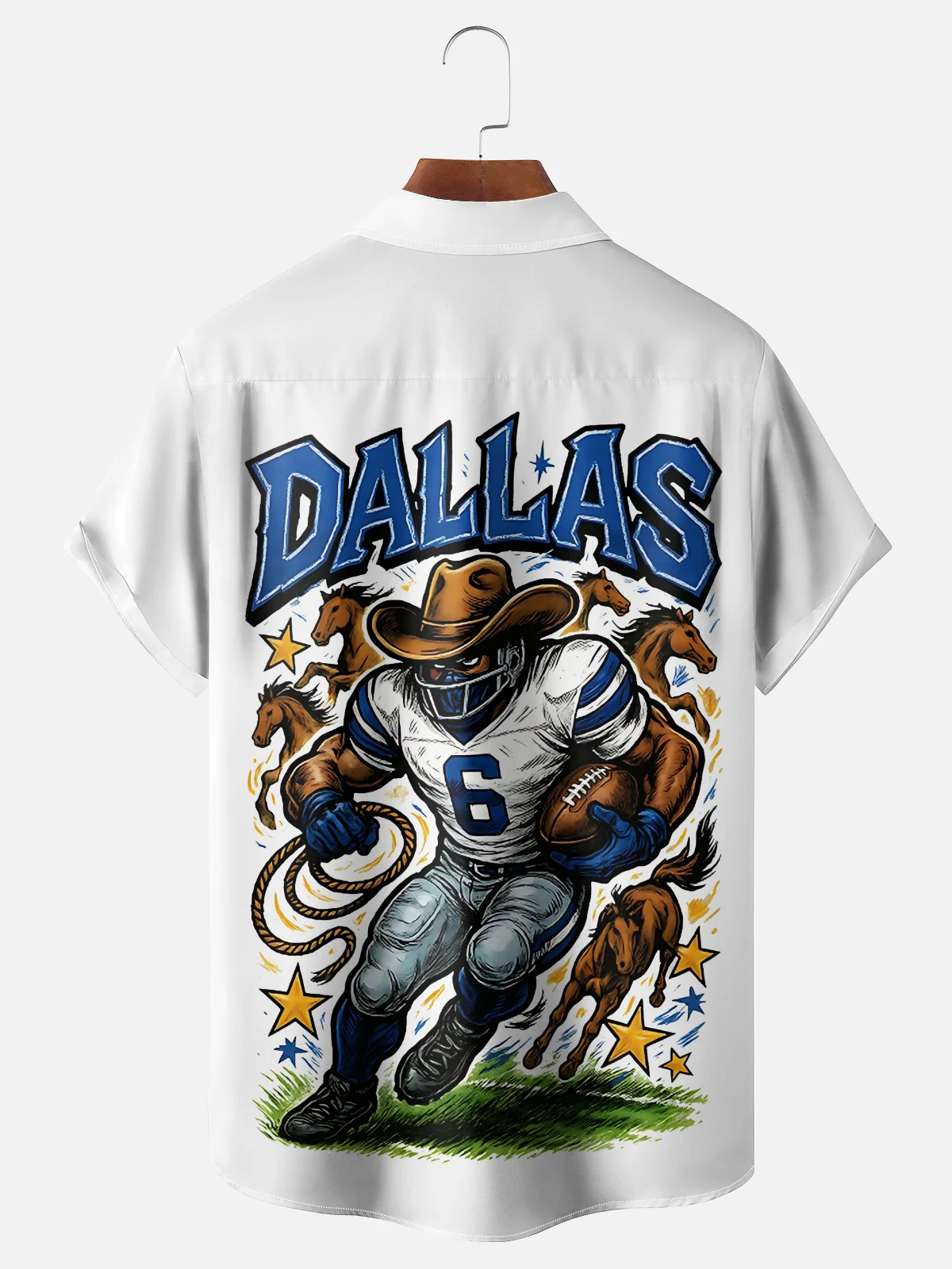 Moisture Wickin Dallas Cowboys Chest Pocket Holiday Hawaiian Shirt