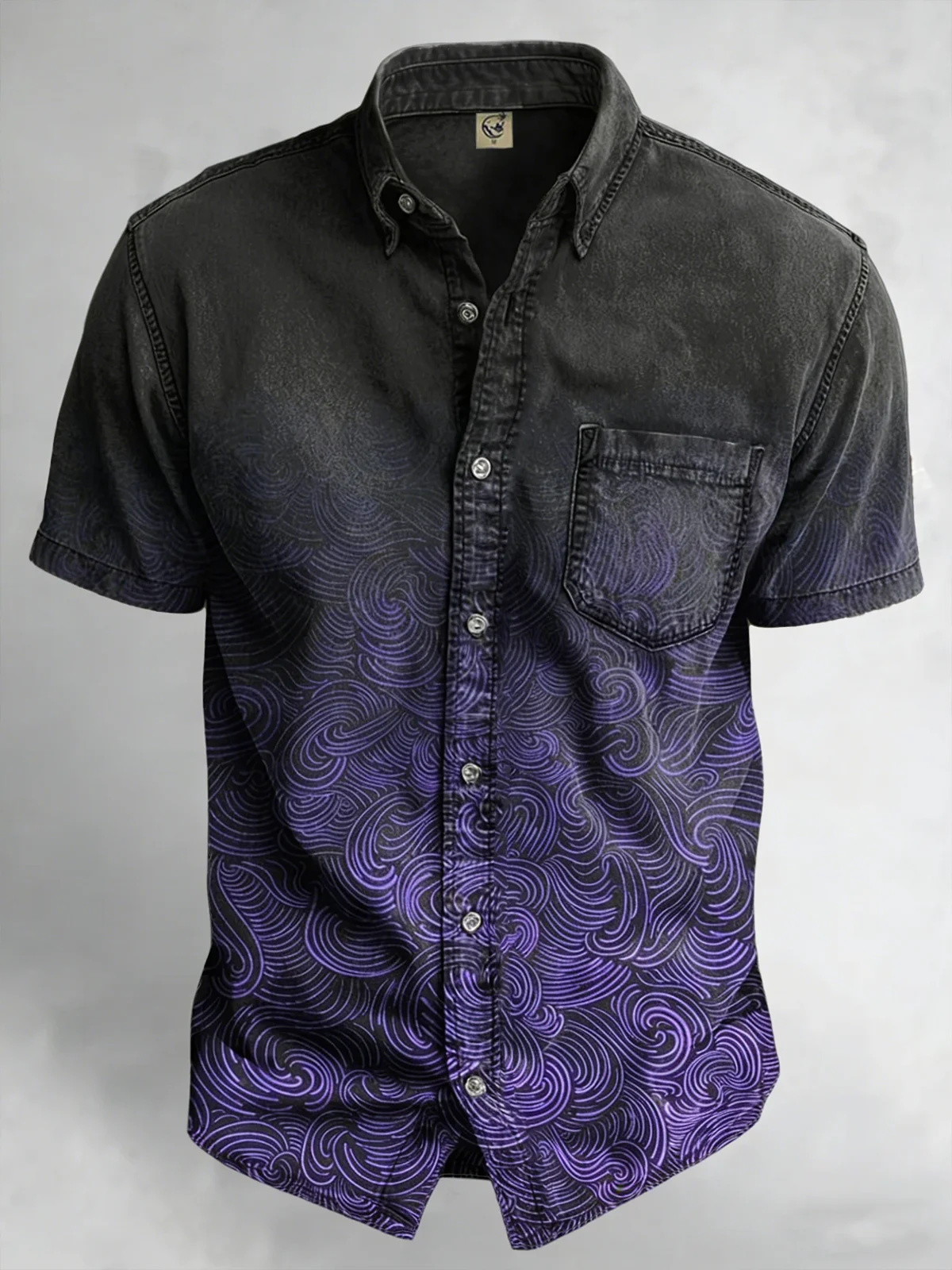 Moisture Wicking Abstract Gradient Chest Pocke Holiday Hawaiian Shirt