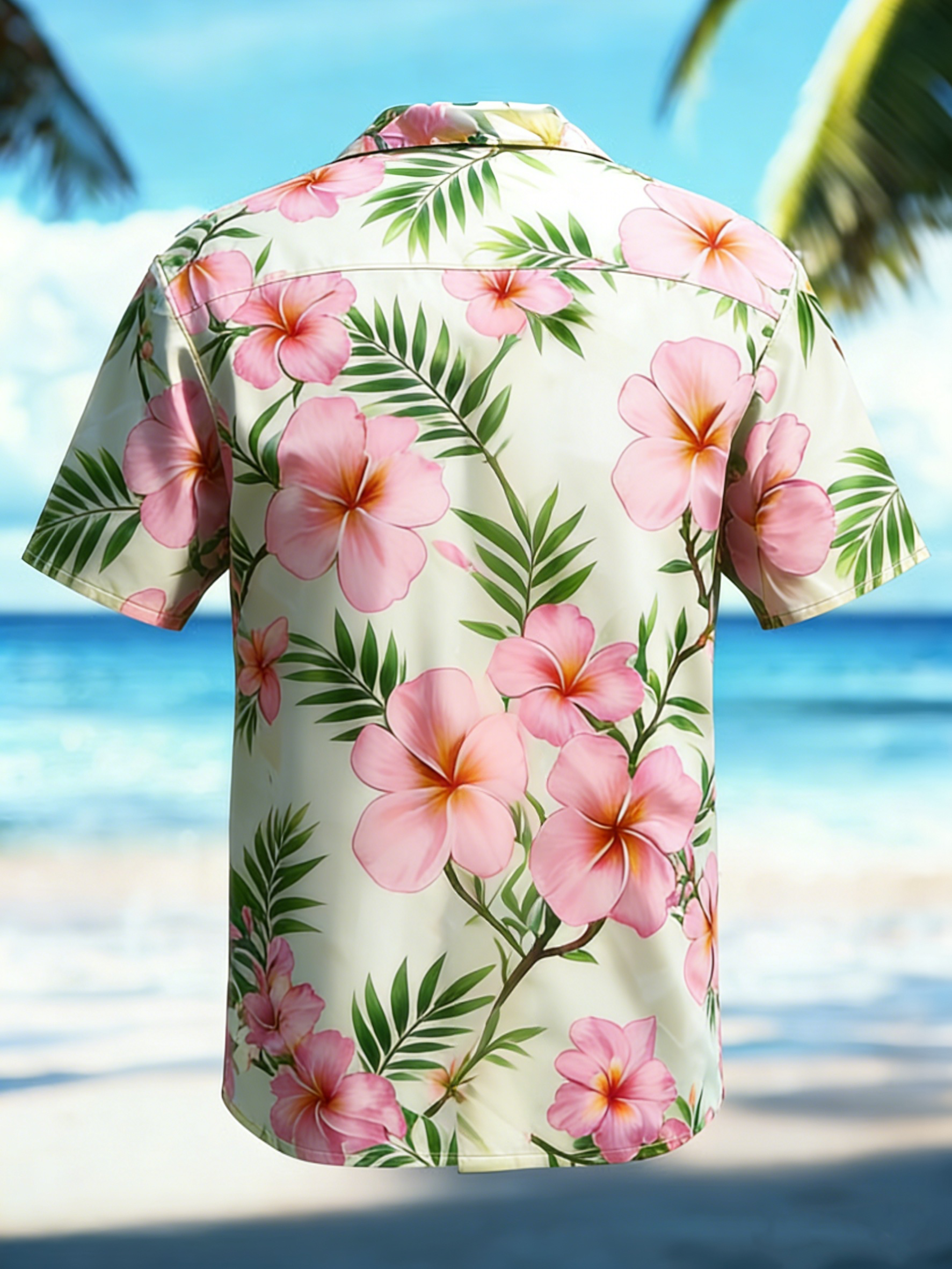 Moisture-wicking Tropical Floral Chest Pocket Hawaiian Shirt