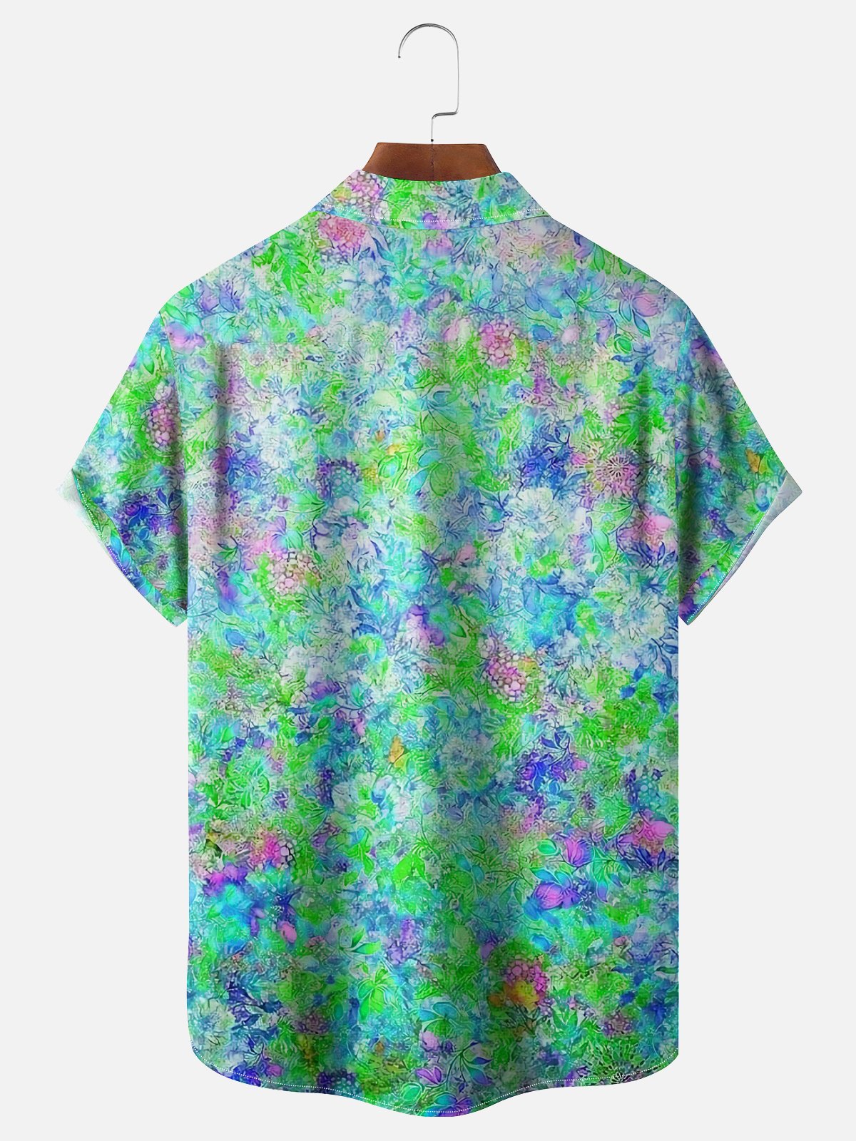 Moisture-wicking Art Floral Chest Pocket Hawaiian Shirt