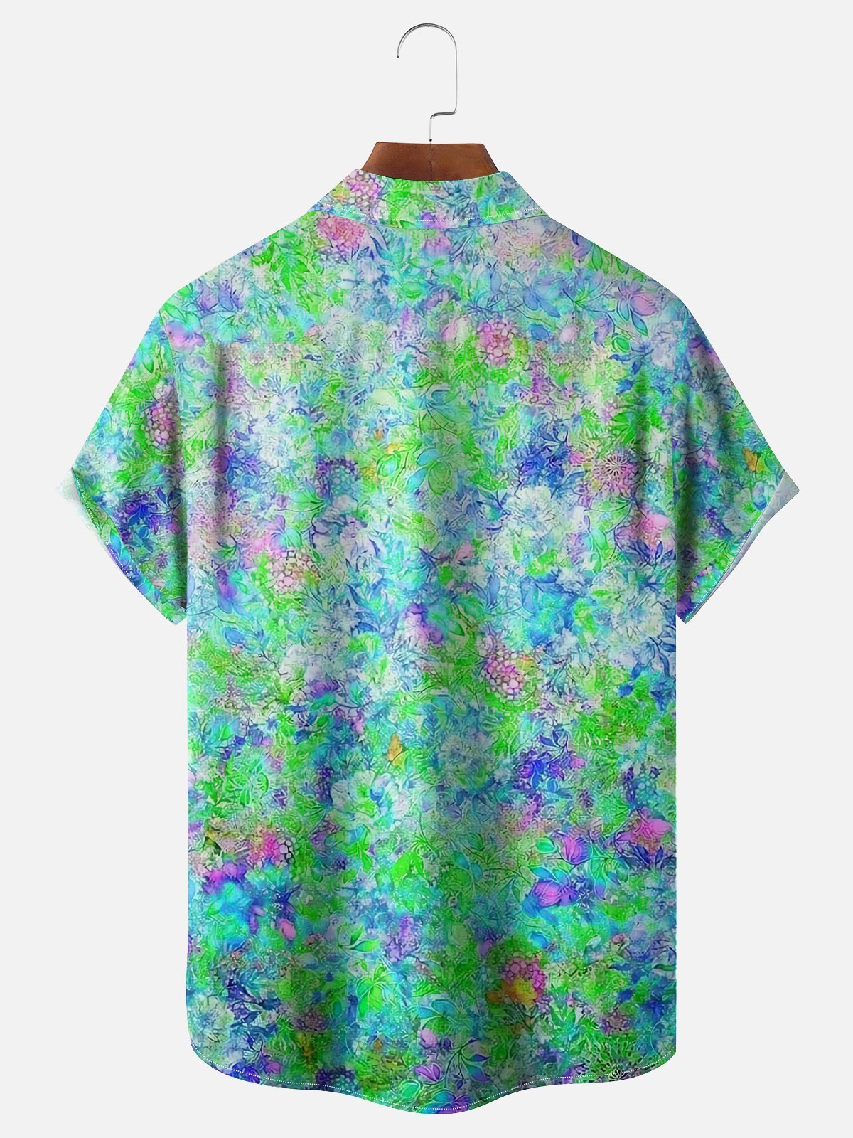 Moisture-wicking Art Floral Chest Pocket Hawaiian Shirt