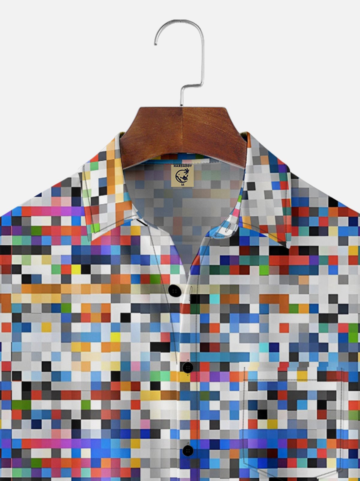 Moisture-wicking Abstract Plaid Chest Pocket Hawaiian Shirt