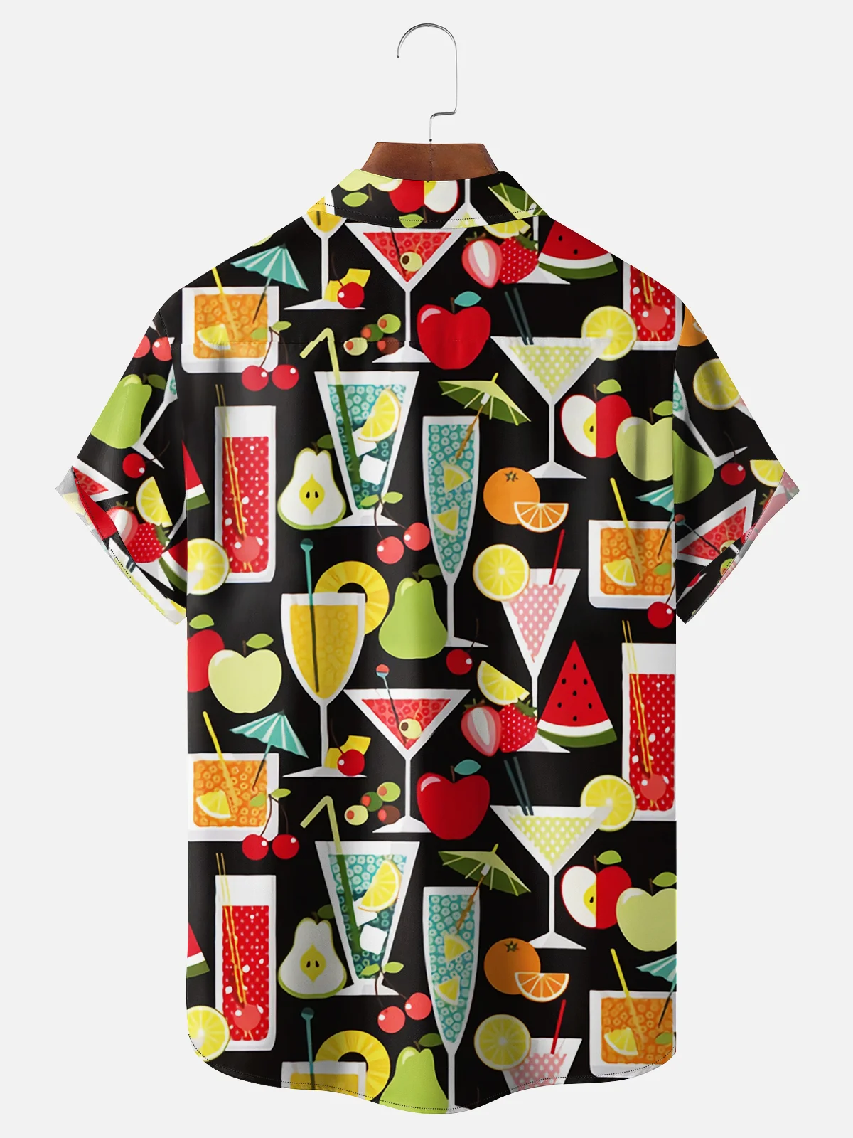 Cocktail Chest Pocket Short Sleeve Hawaiian Shirt