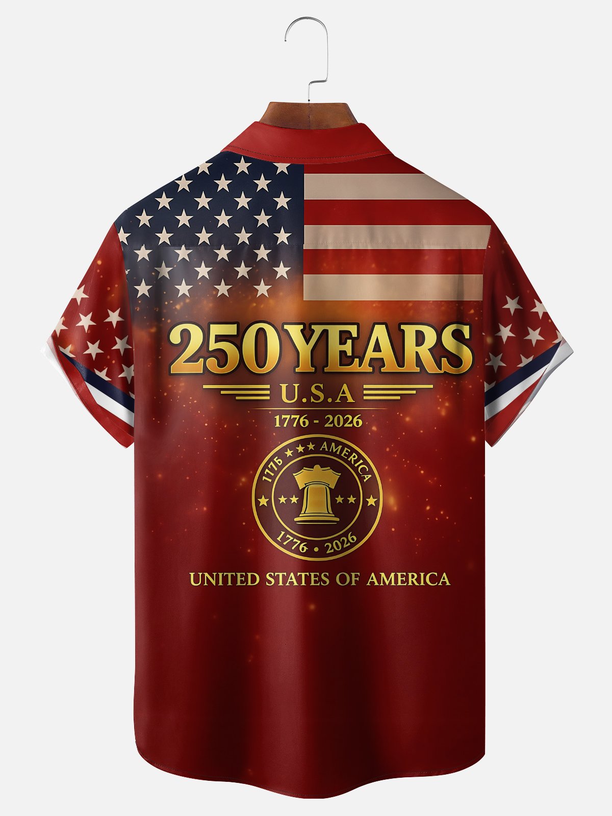 Moisture Wicking 250th Anniversary Of The United States Independence Day Chest Pocket Holiday Hawaiian Shirt