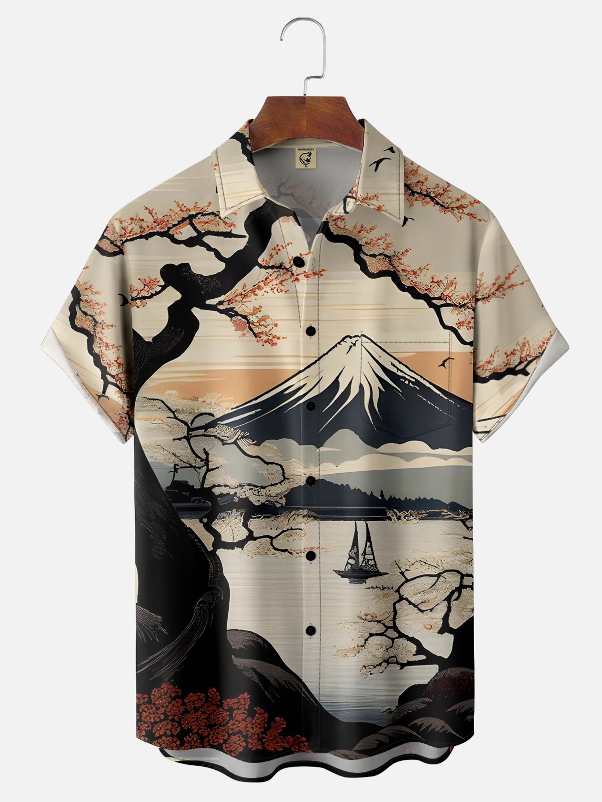 Moisture-wicking Ukiyoe Chest Pocket Hawaiian Shirt