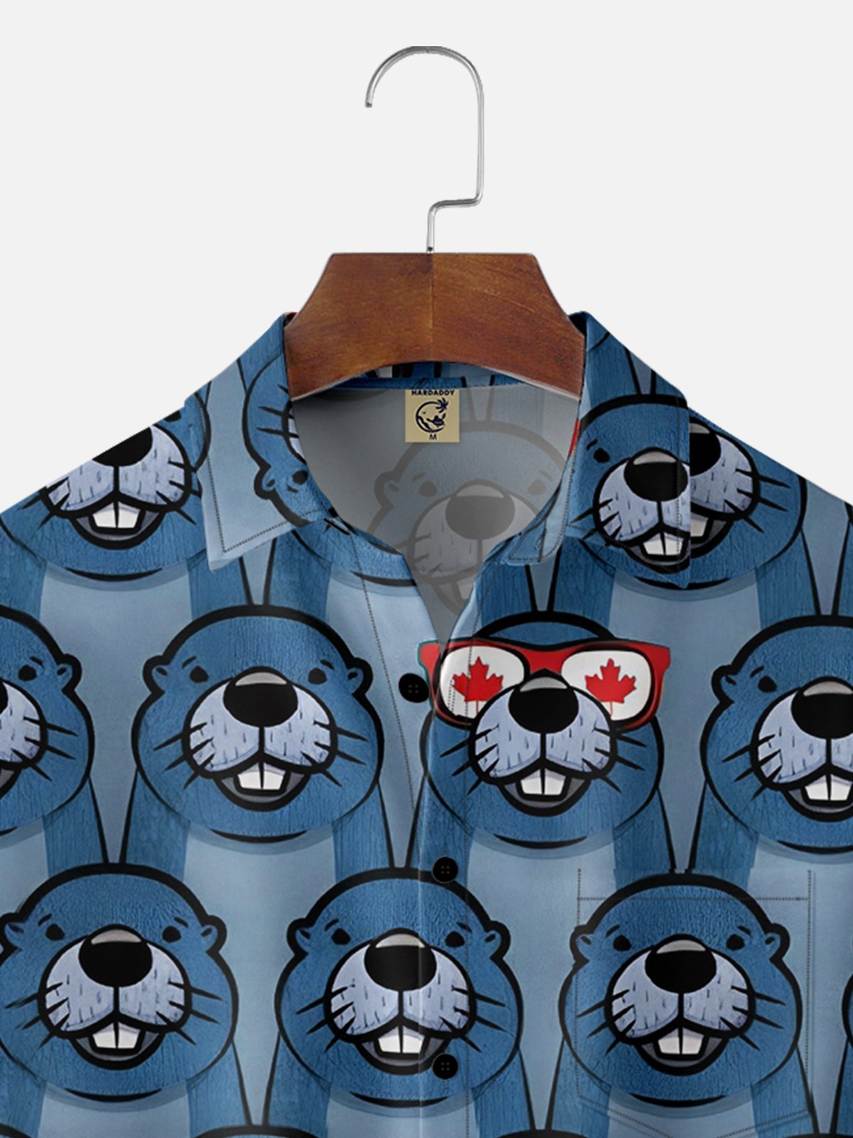 Moisture-wicking Canada Day Animal Maple Leaf Chest Pocket Hawaiian Shirt