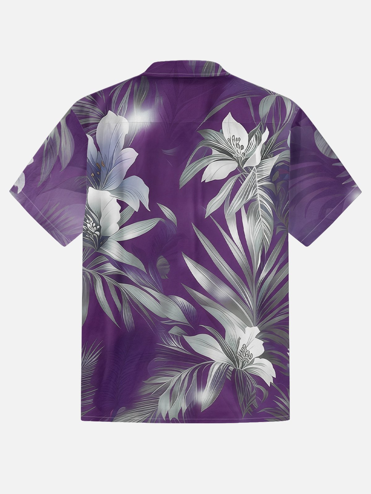 Moisture-wicking Tropical Palm Tree Chest Pocket Hawaiian Shirt