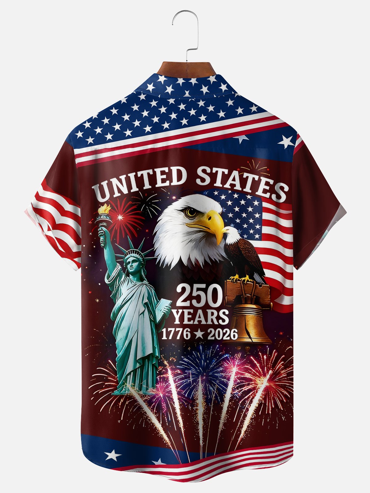 Moisture Wicking 250th Anniversary Of The United States Independence Day Chest Pocket Holiday Hawaiian Shirt