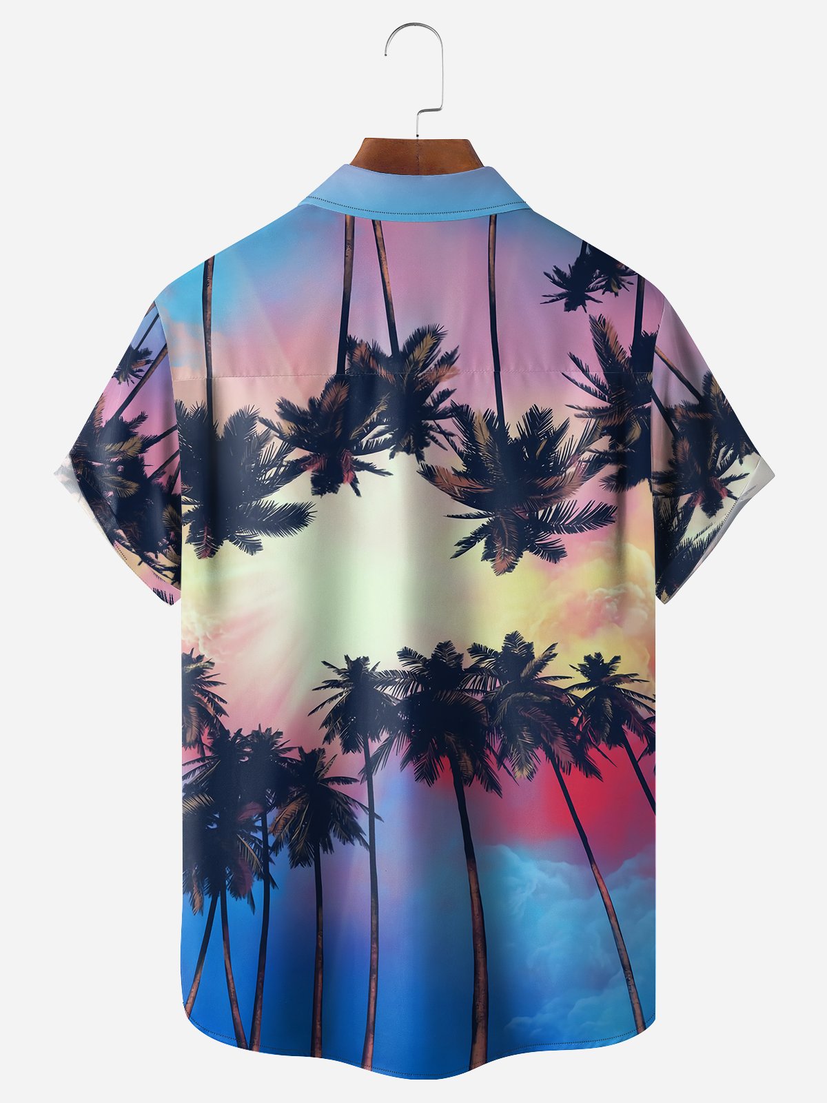 Coconut Tree Chest Pocket Short Sleeve Hawaiian Shirt