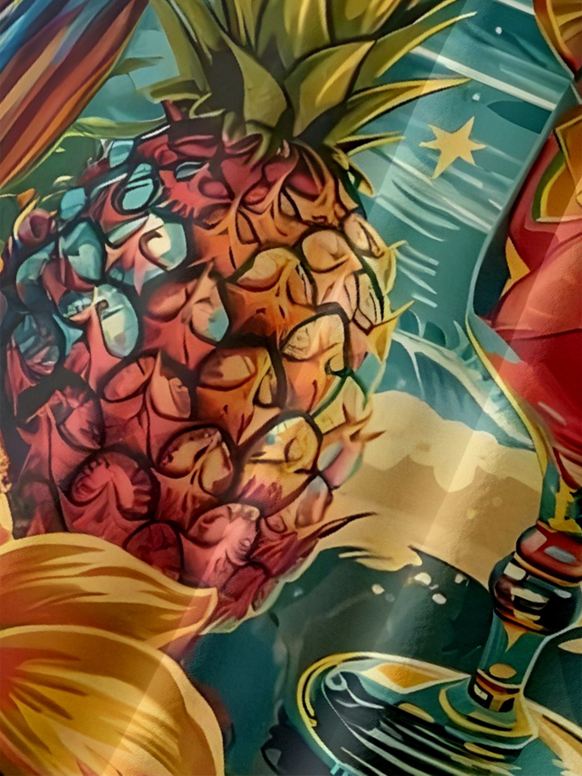 Moisture Wicking Beach Cocktail Parrot Chest Pocket Hawaiian Shirt