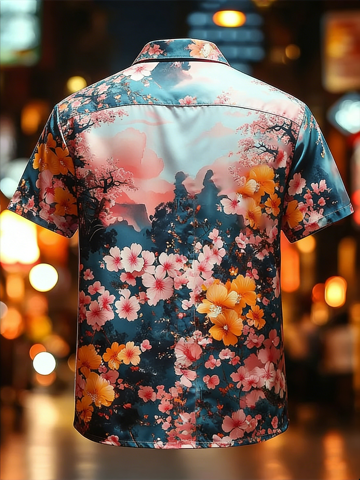 Moisture-wicking Tropical Palm Tree Chest Pocket Hawaiian Shirt