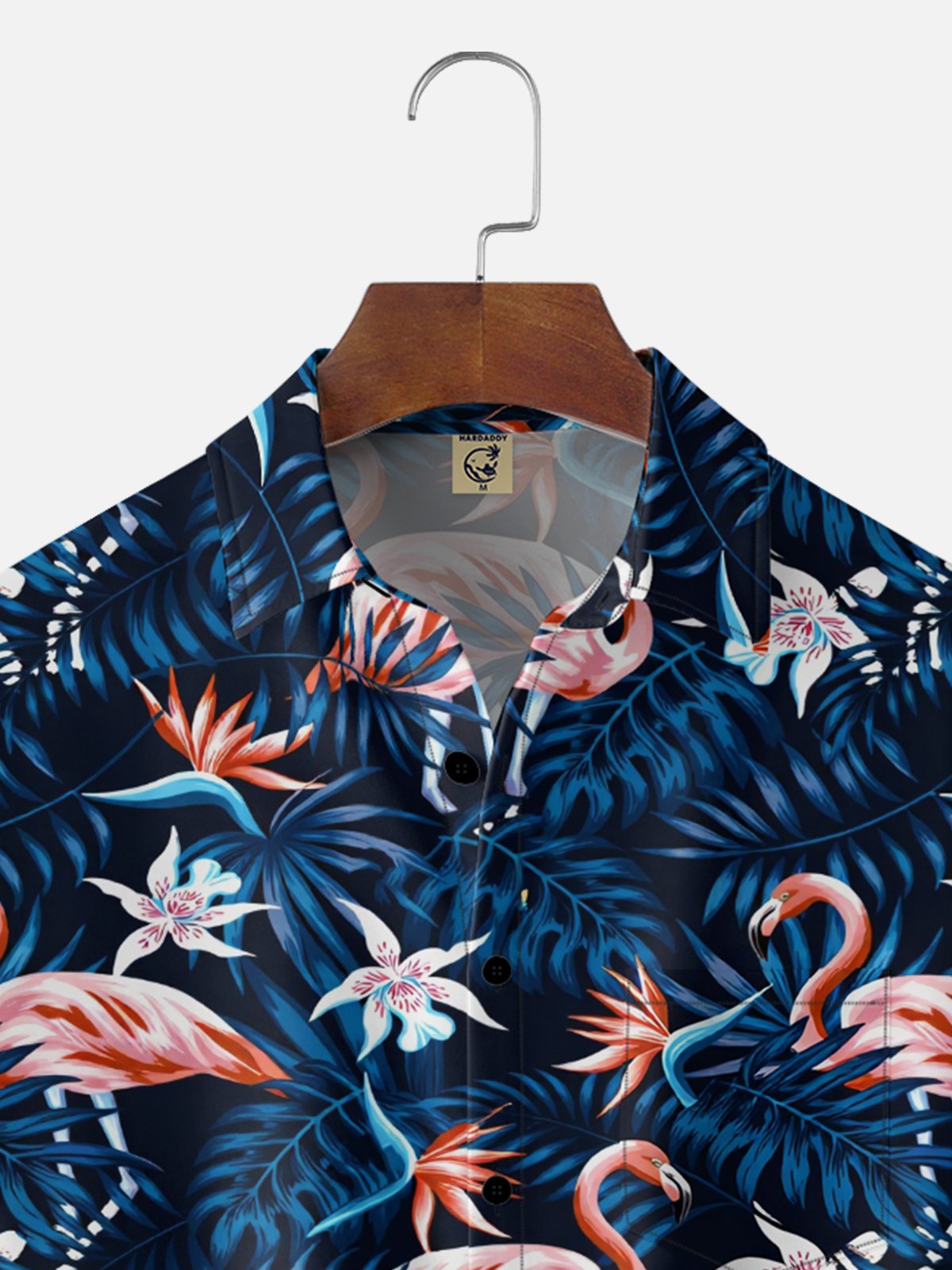 Moisture-Wicking Botanical & Flamingo Chest Pocket Holiday Hawaiian Shirt