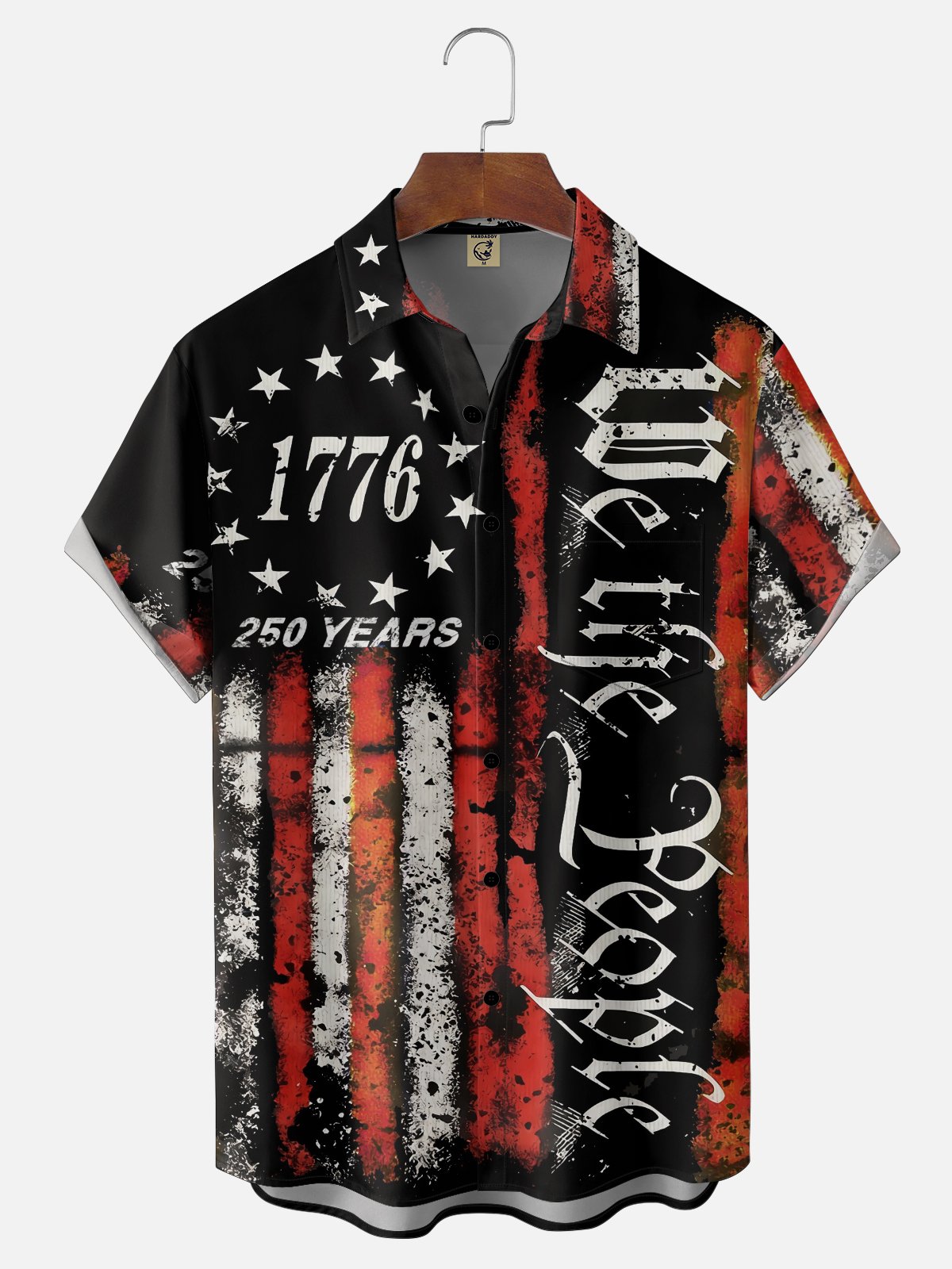 Moisture Wicking 250th Anniversary Of The United States Independence Day Chest Pocket Holiday Hawaiian Shirt