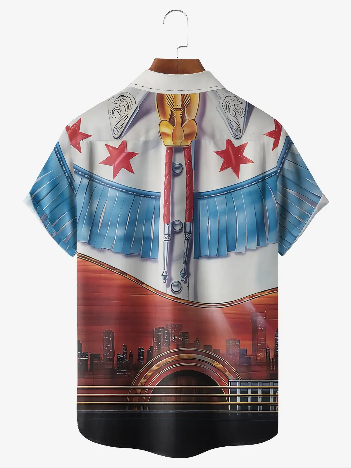 Moisture-wicking West Cowboy Chest Pocket Hawaiian Shirt