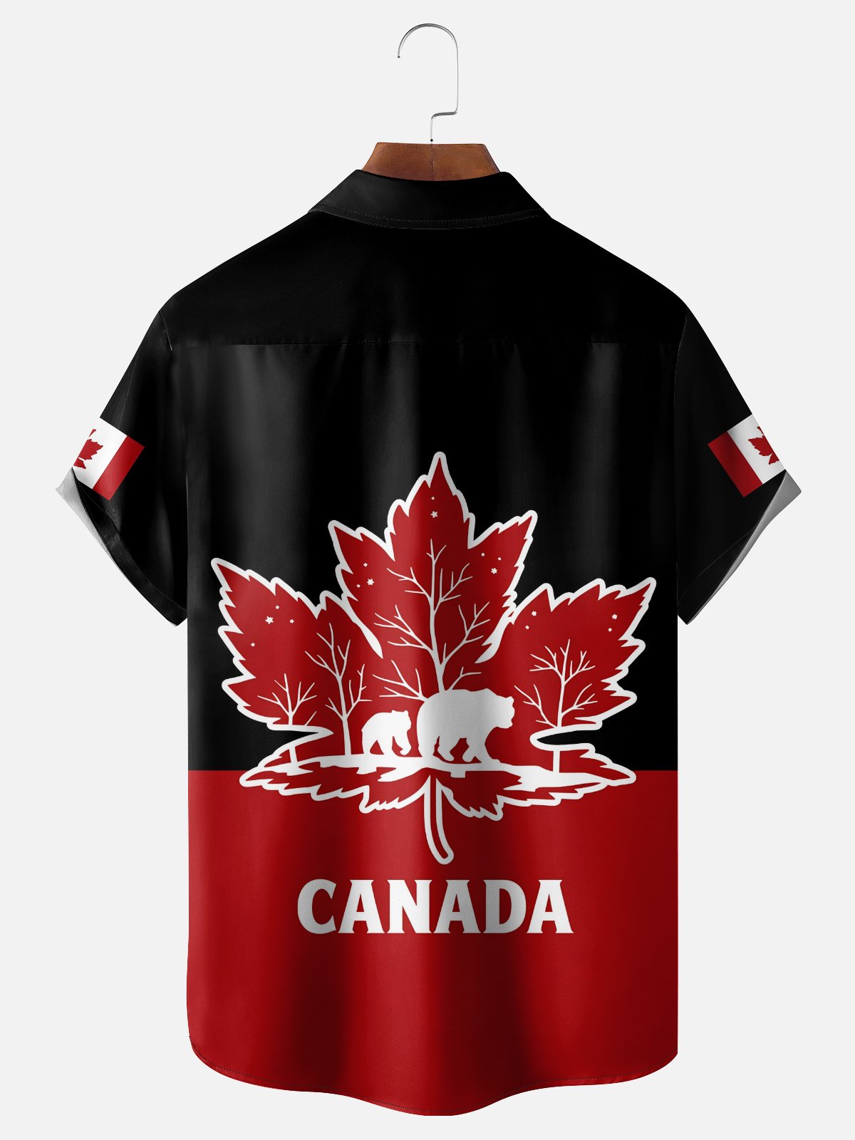 Moisture Wicking Canada Day Maple Bear Chest Pocke Holiday Hawaiian Shirt