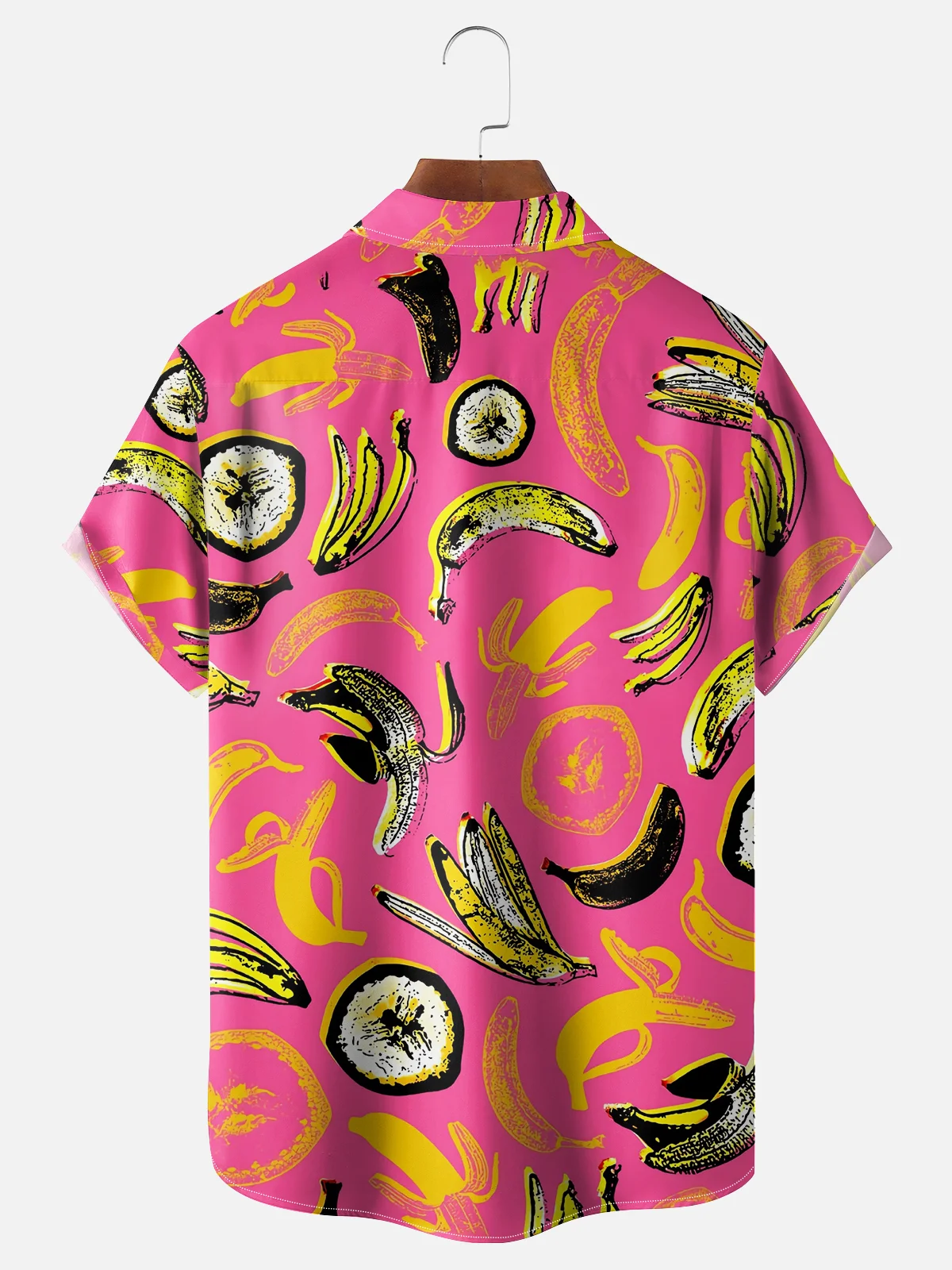 Moisture-wicking Banana Fruit Chest Pocket Hawaiian Shirt