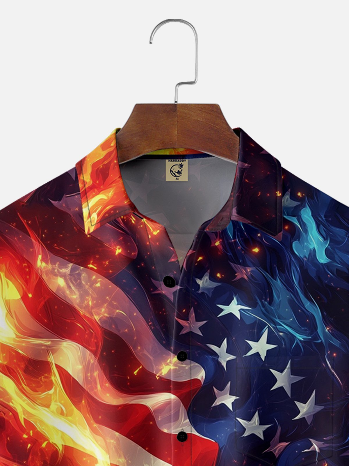 Moisture-wicking American Independence Day Memorial Day Chest Pocket Casual Shirt