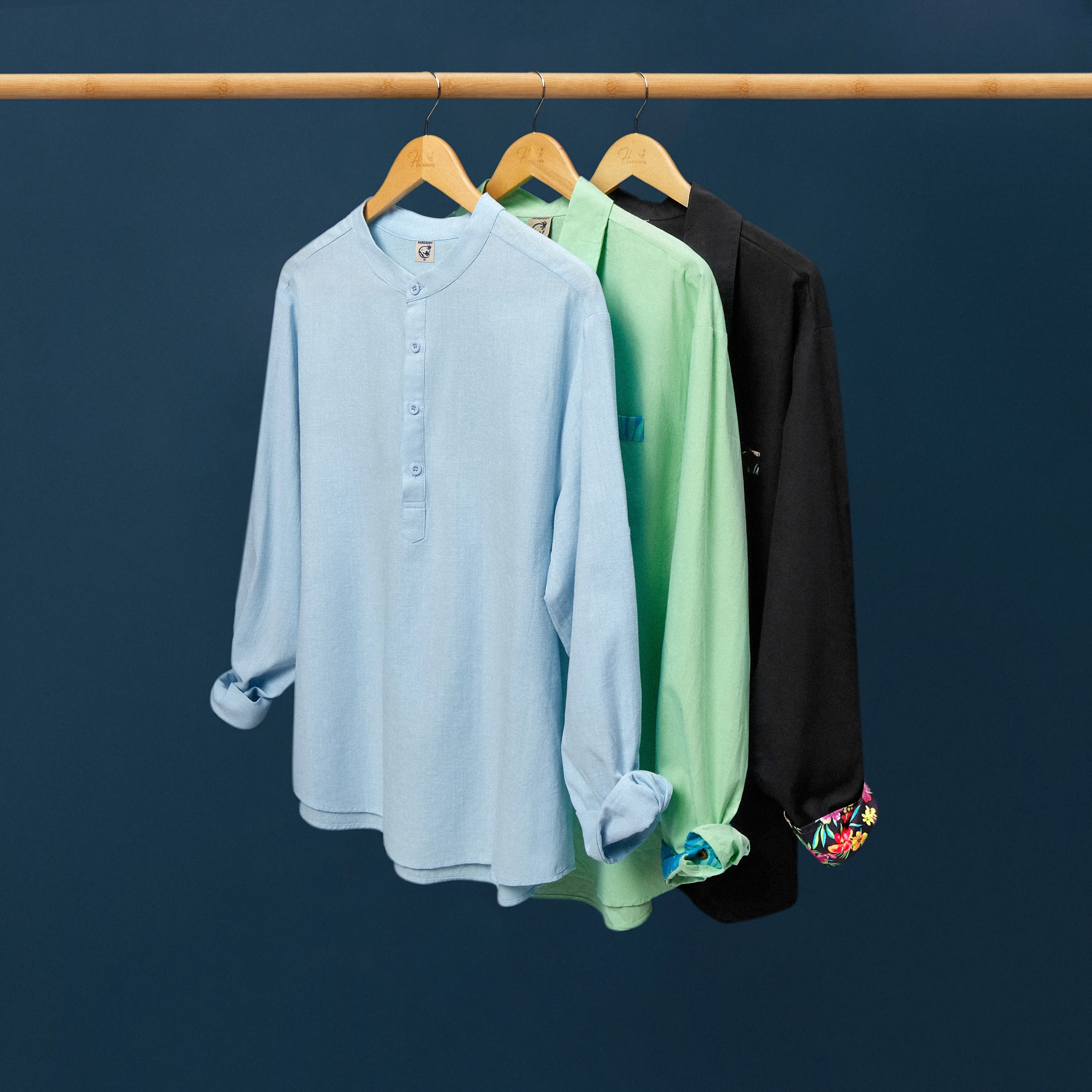 Cotton Linen Plain Color Casual Light Blue Regular Fit Long Sleeve Shirt Hawaiian Shirts For Men