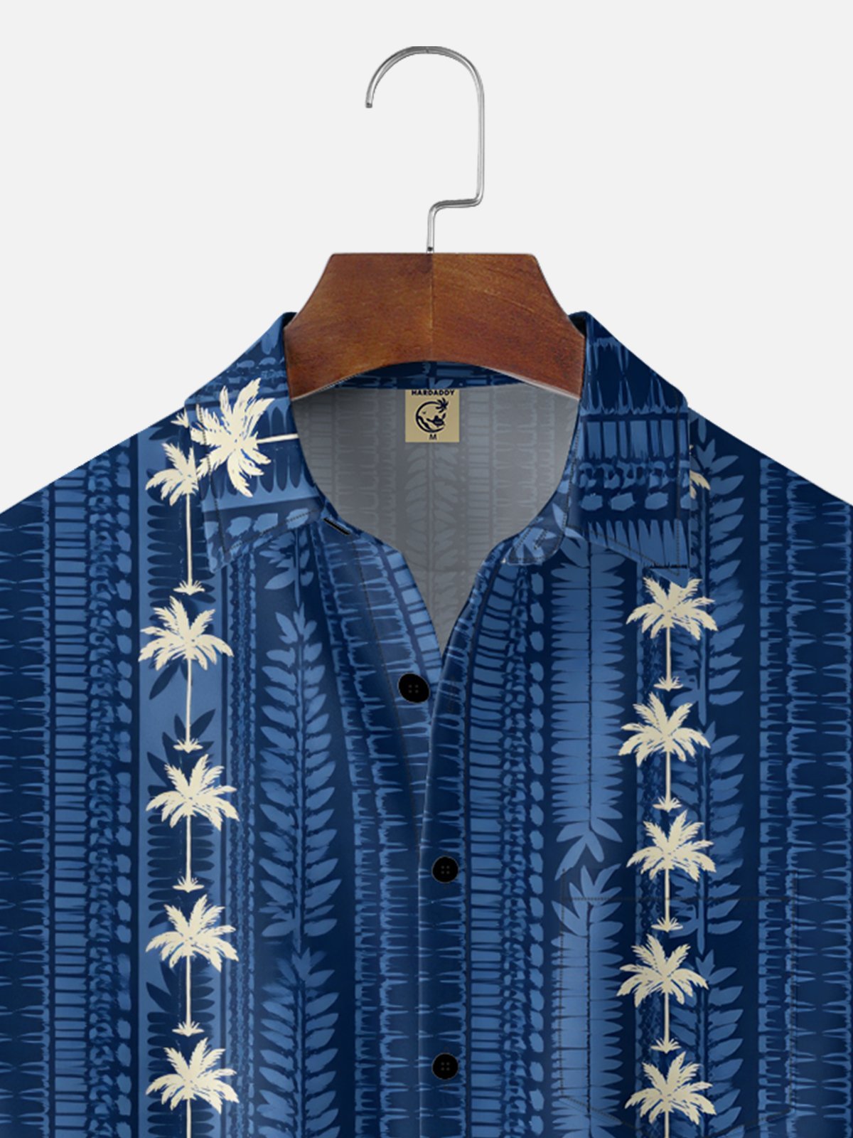Moisture Wicking Striped Plant Coconut Tree Chest Pocke Holiday Hawaiian Shirt