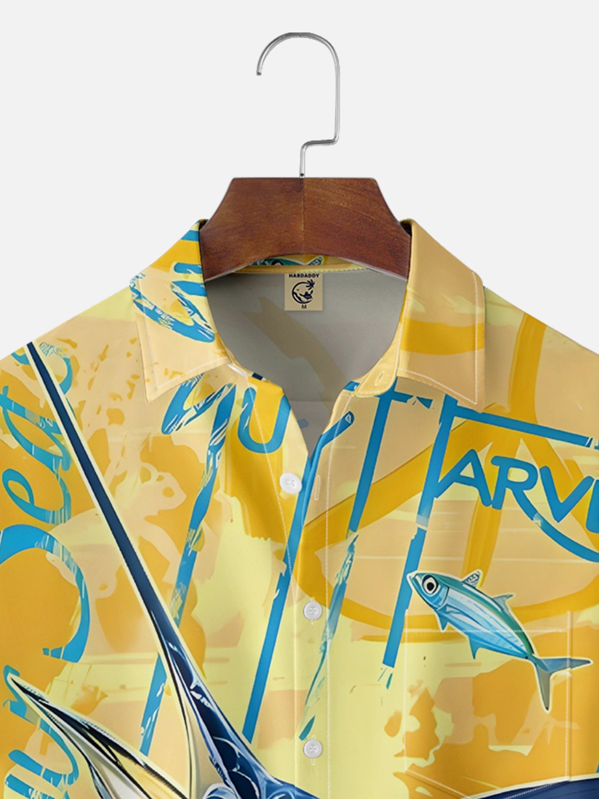 Moisture-wicking Swordfish Ocean Chest Pocket Hawaiian Shirt