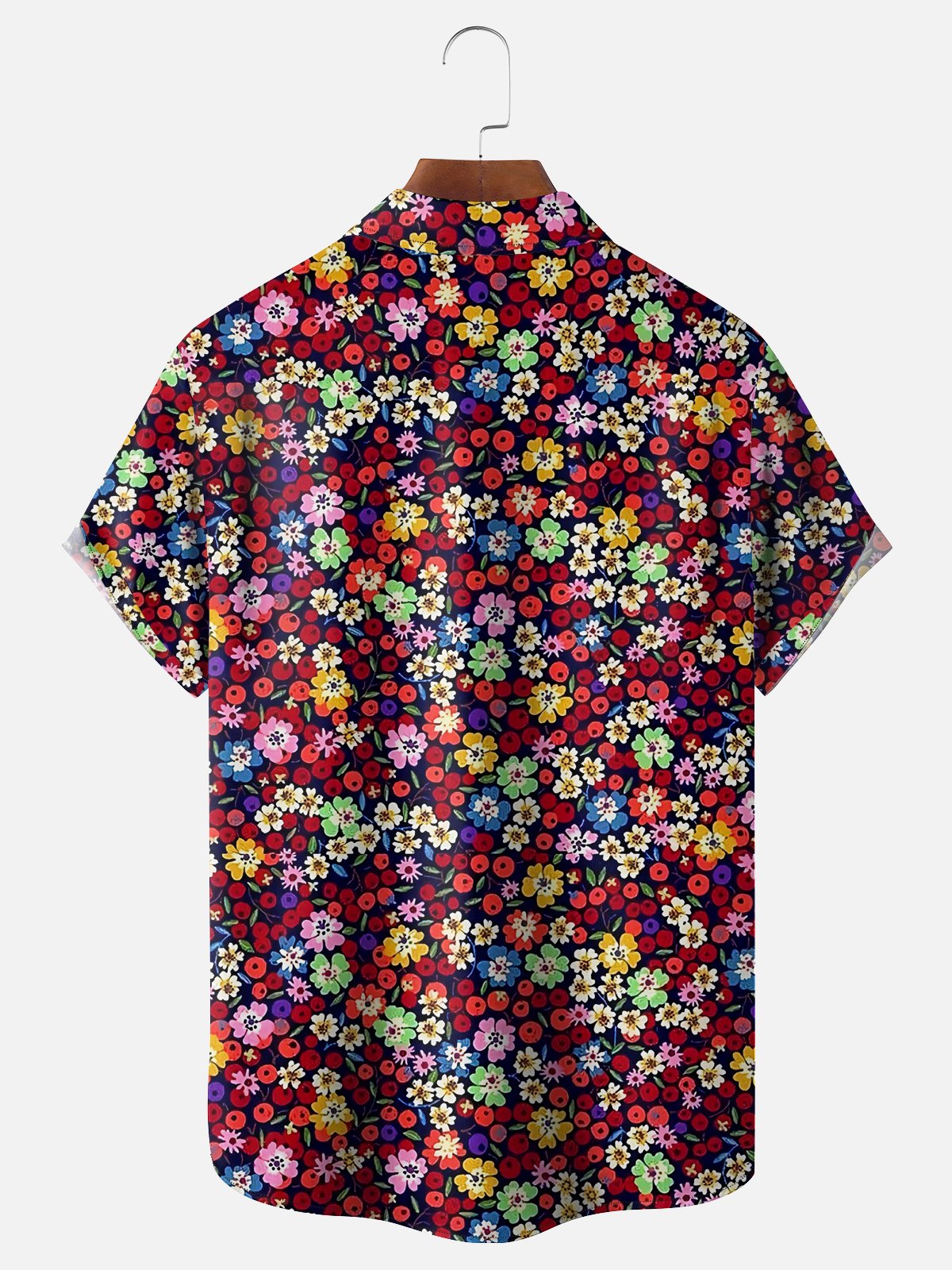 Moisture-wicking Floral Chest Pocket Hawaiian Shirt