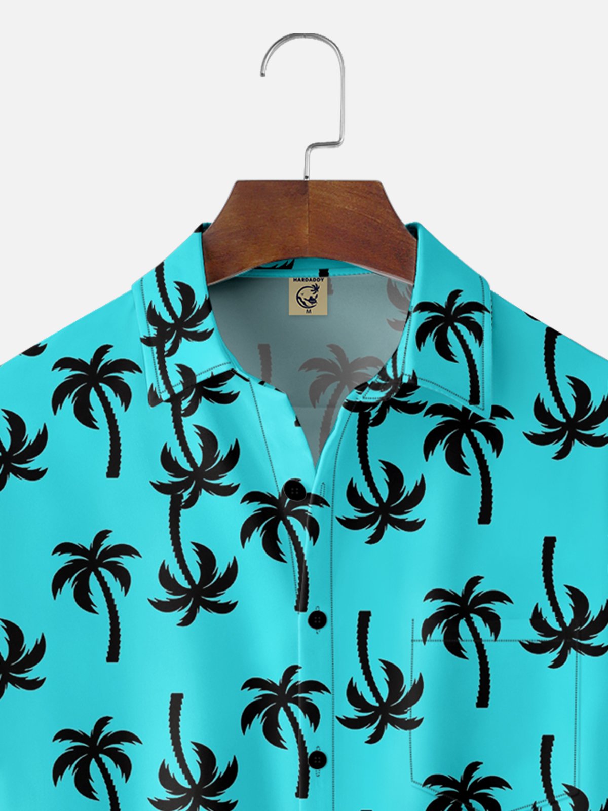 Moisture-wicking Palm Tree Chest Pocket Hawaiian Shirt