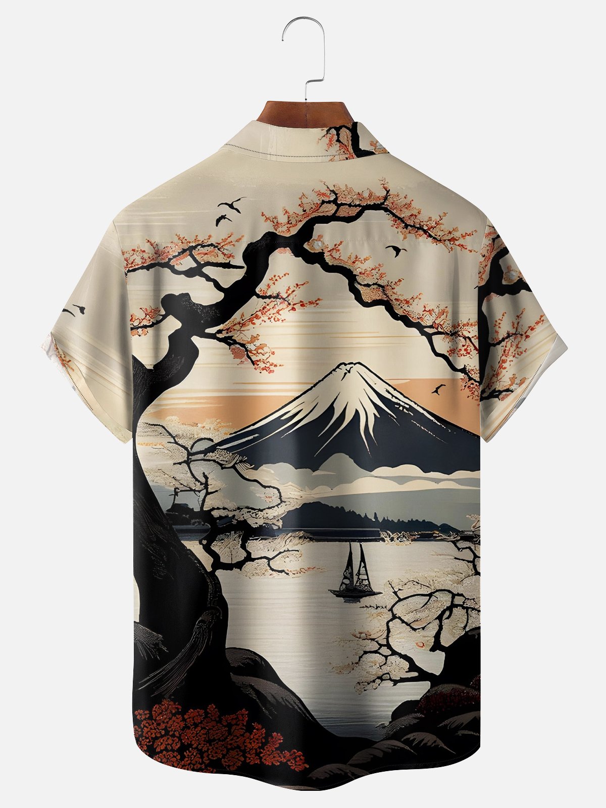 Moisture-wicking Ukiyoe Chest Pocket Hawaiian Shirt