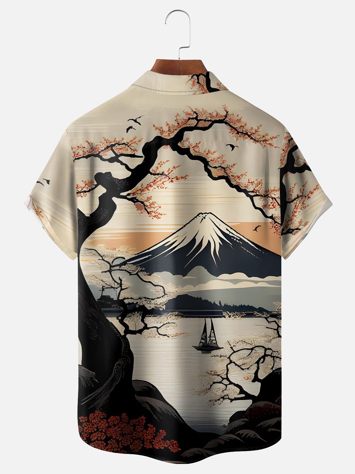 Moisture-wicking Ukiyoe Chest Pocket Hawaiian Shirt