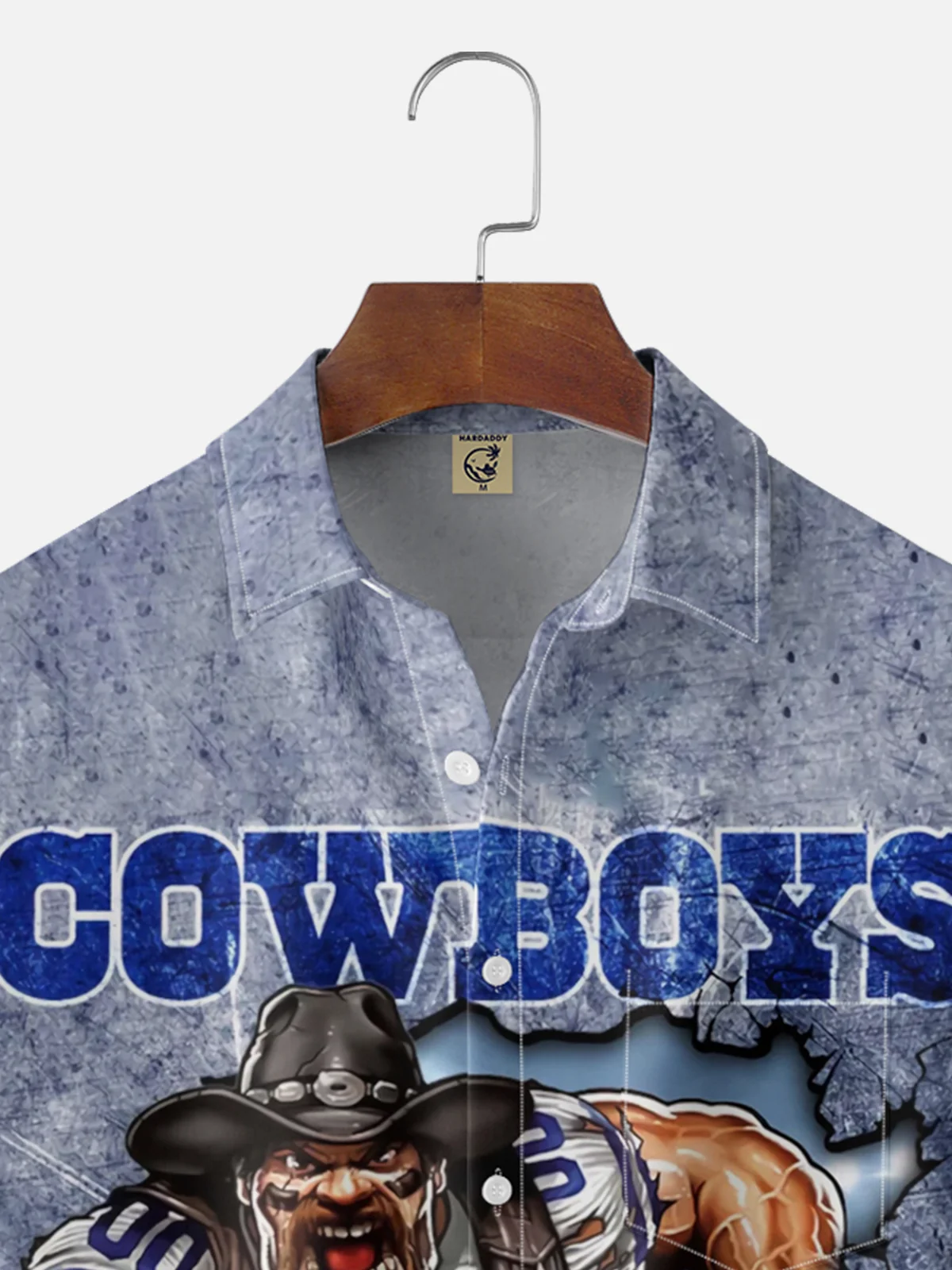 Moisture Wickin Cowboys Football Chest Pocket Holiday Hawaiian Shirt