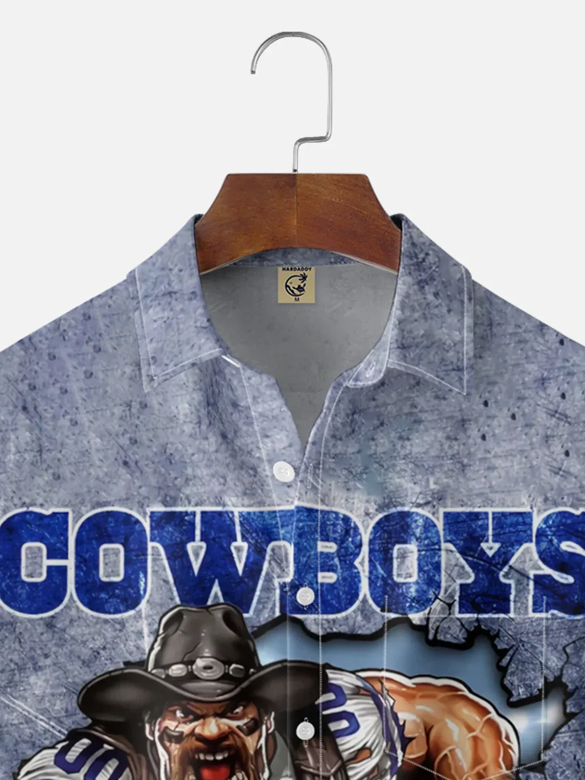 Moisture Wickin Cowboys Football Chest Pocket Holiday Hawaiian Shirt