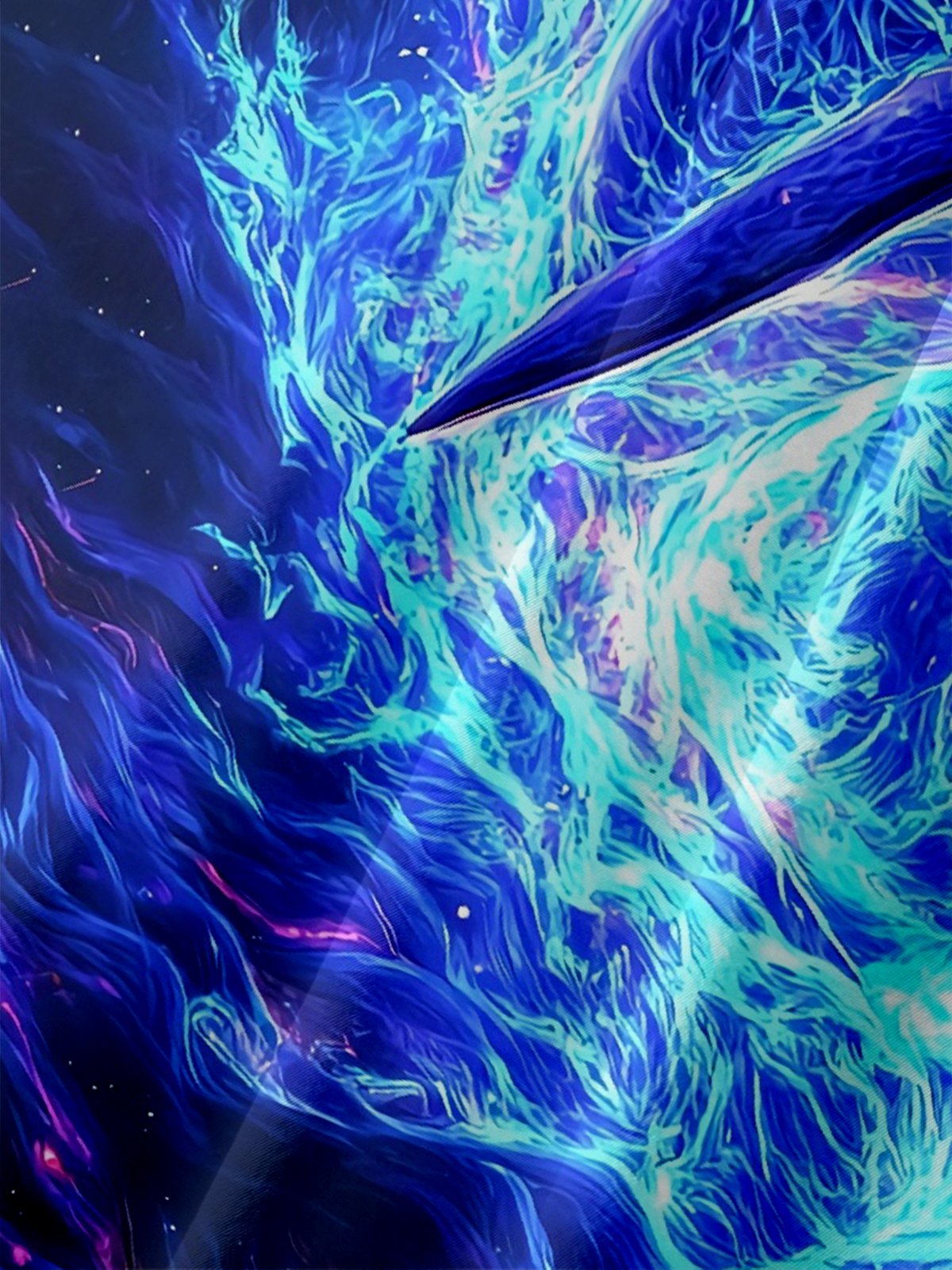 Moisture-wicking Blue Art Ocean Shark Chest Pocket Hawaiian Shirt