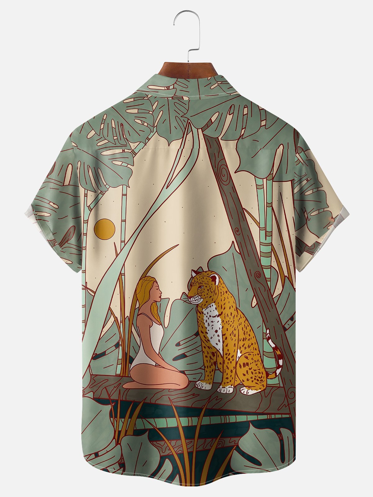 x Stephen Wade Moisture-wicking Beauty and the Leopard Art Painting Hawaiian Shirt