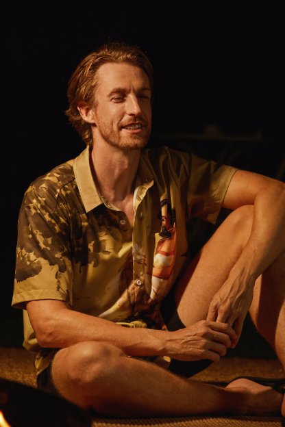 Retro Beauty Chest Pocket Short Sleeve Hawaiian Shirt