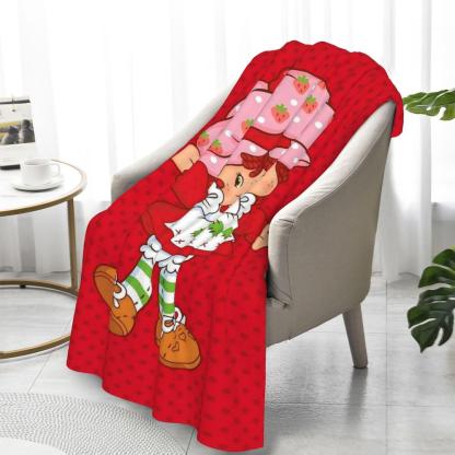 Soft Funny Throw Blanket S-Strawberry Pink Throw Camping Chair Picnic Blanket Fluffy Plaid Blankets For Decorative Sofa