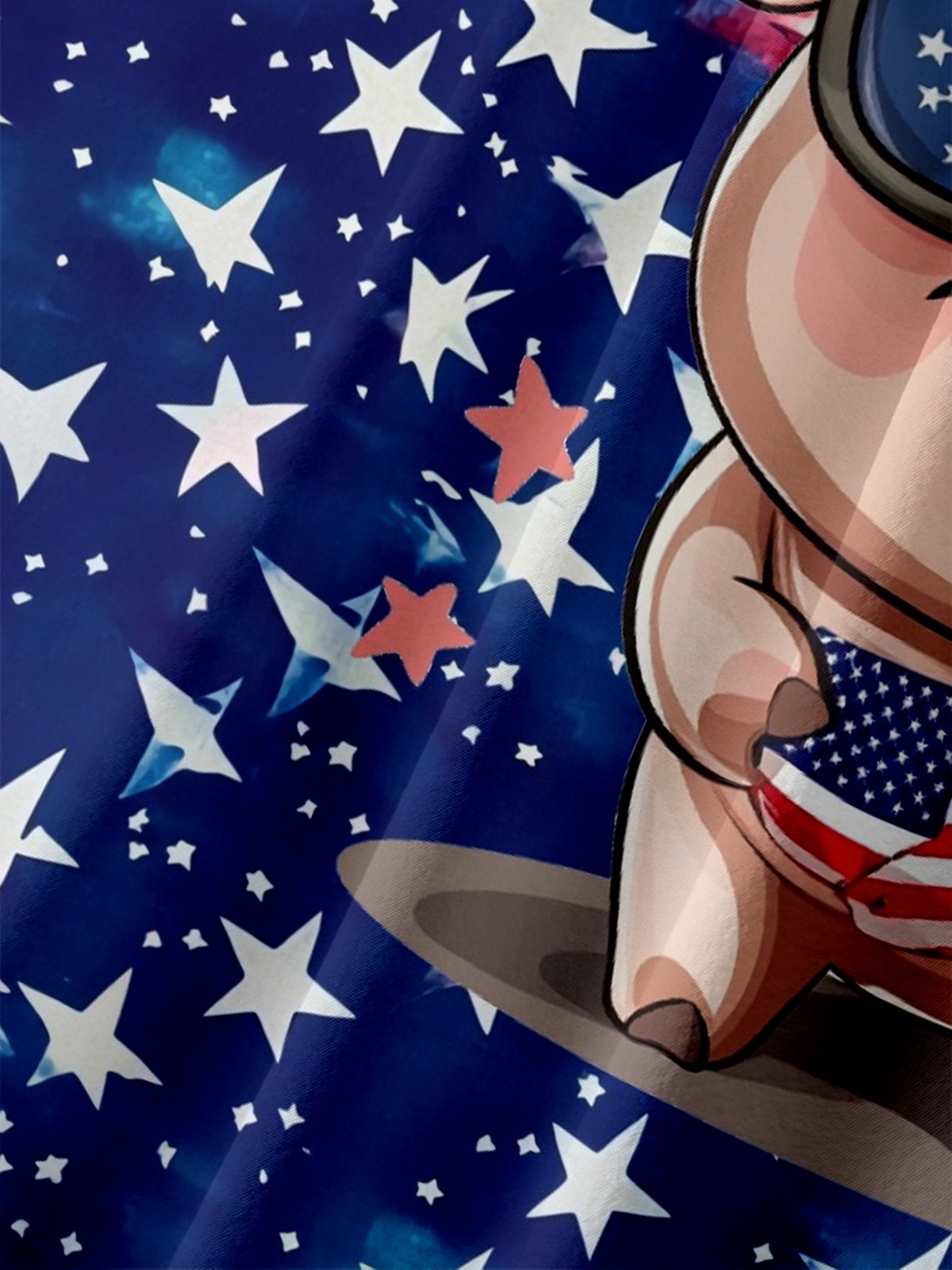 Moisture-wicking American Independence Day Memorial Day Pig Chest Pocket Casual Shirt