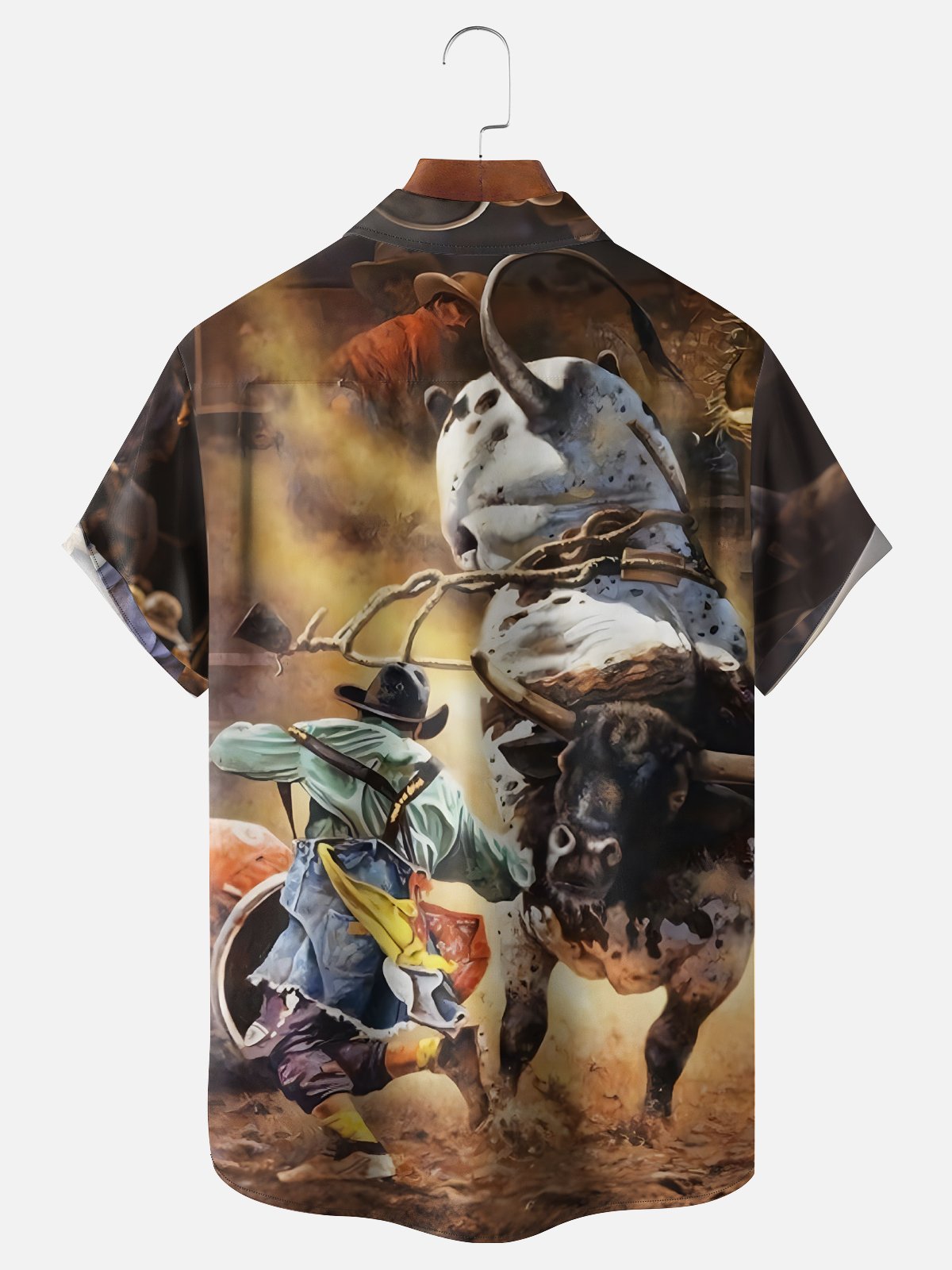 Moisture Wicking Western Cowboy Hat Chest Pocket Hawaiian Shirt