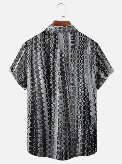 Moisture-wicking Abstract Art Chest Pocket Hawaiian Shirt