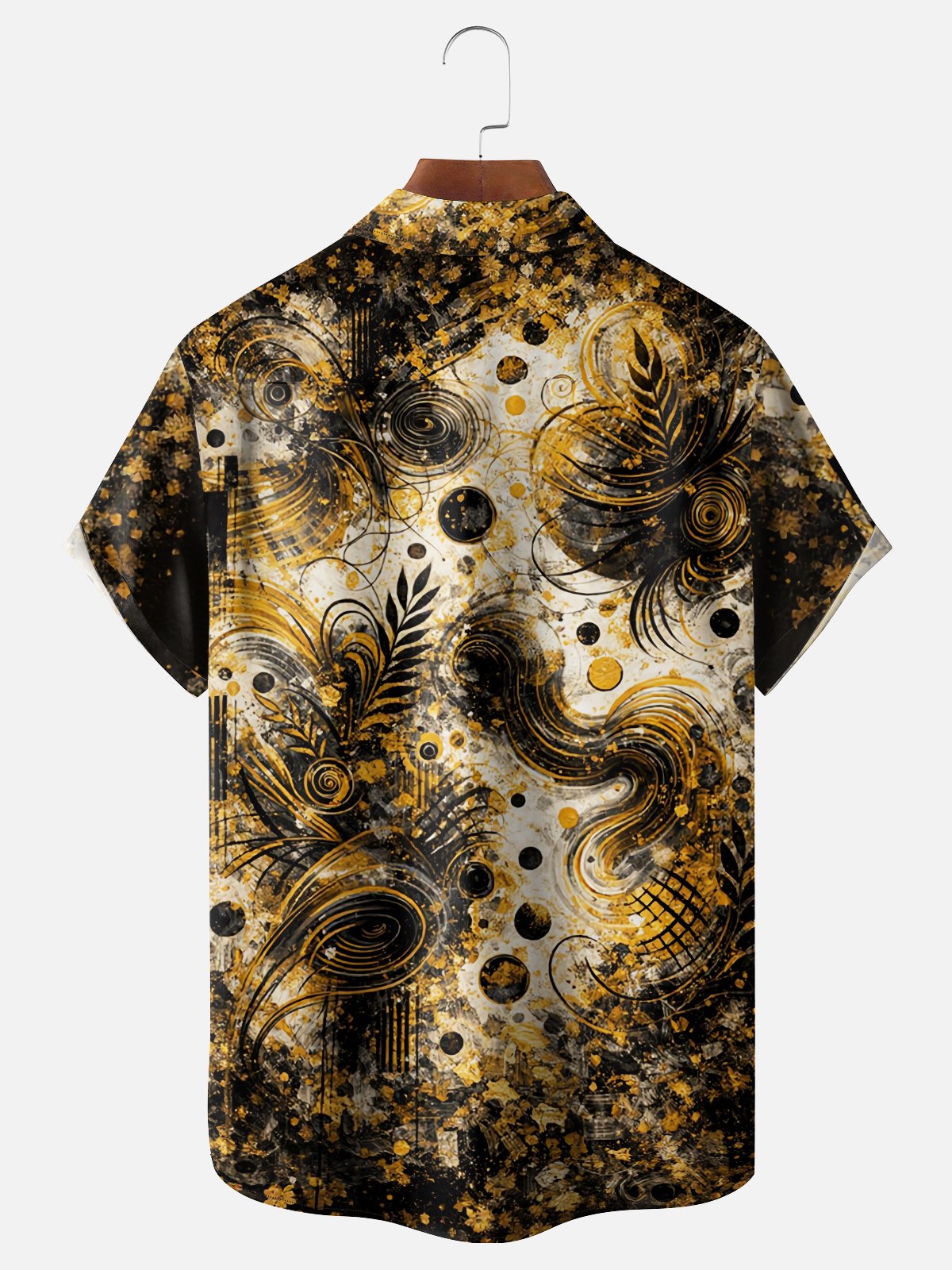 Moisture Wicking Abstract Gradient Print Chest Pocke Holiday Hawaiian Shirt