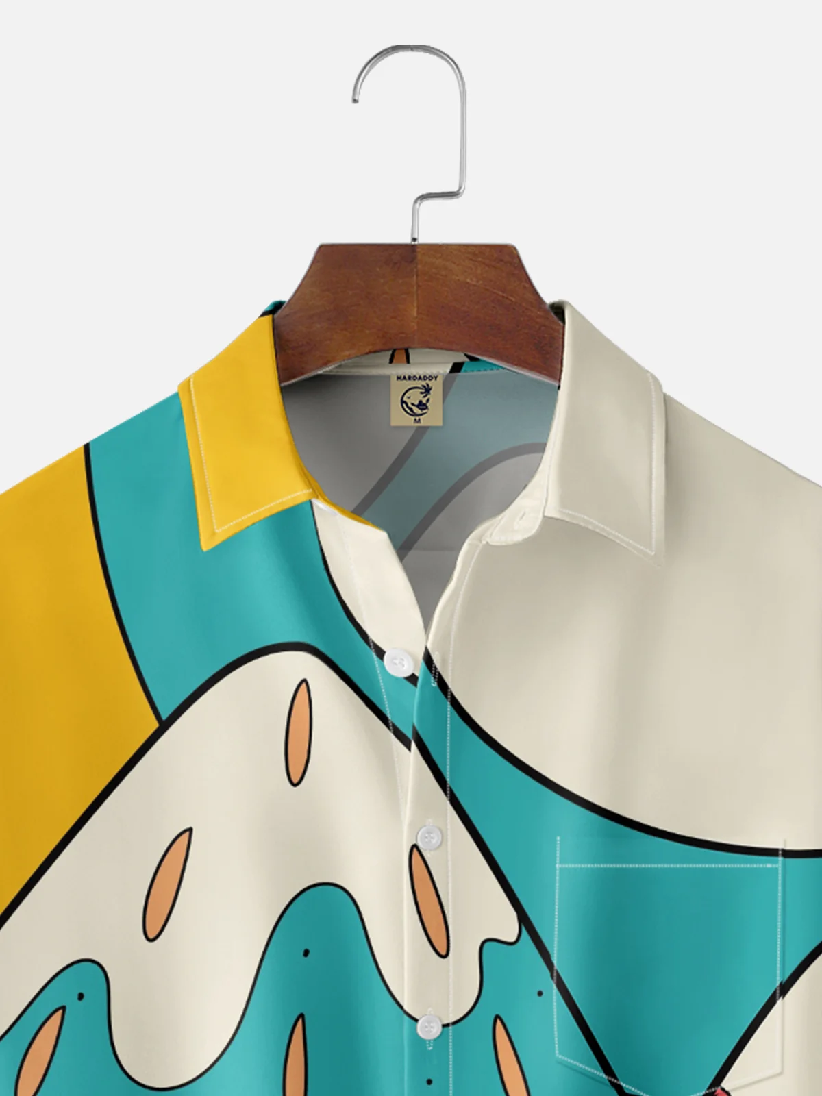 Stephen Wade Moisture Wicking Fruit Strawberry Orange Chest Pocket Hawaiian Shirt