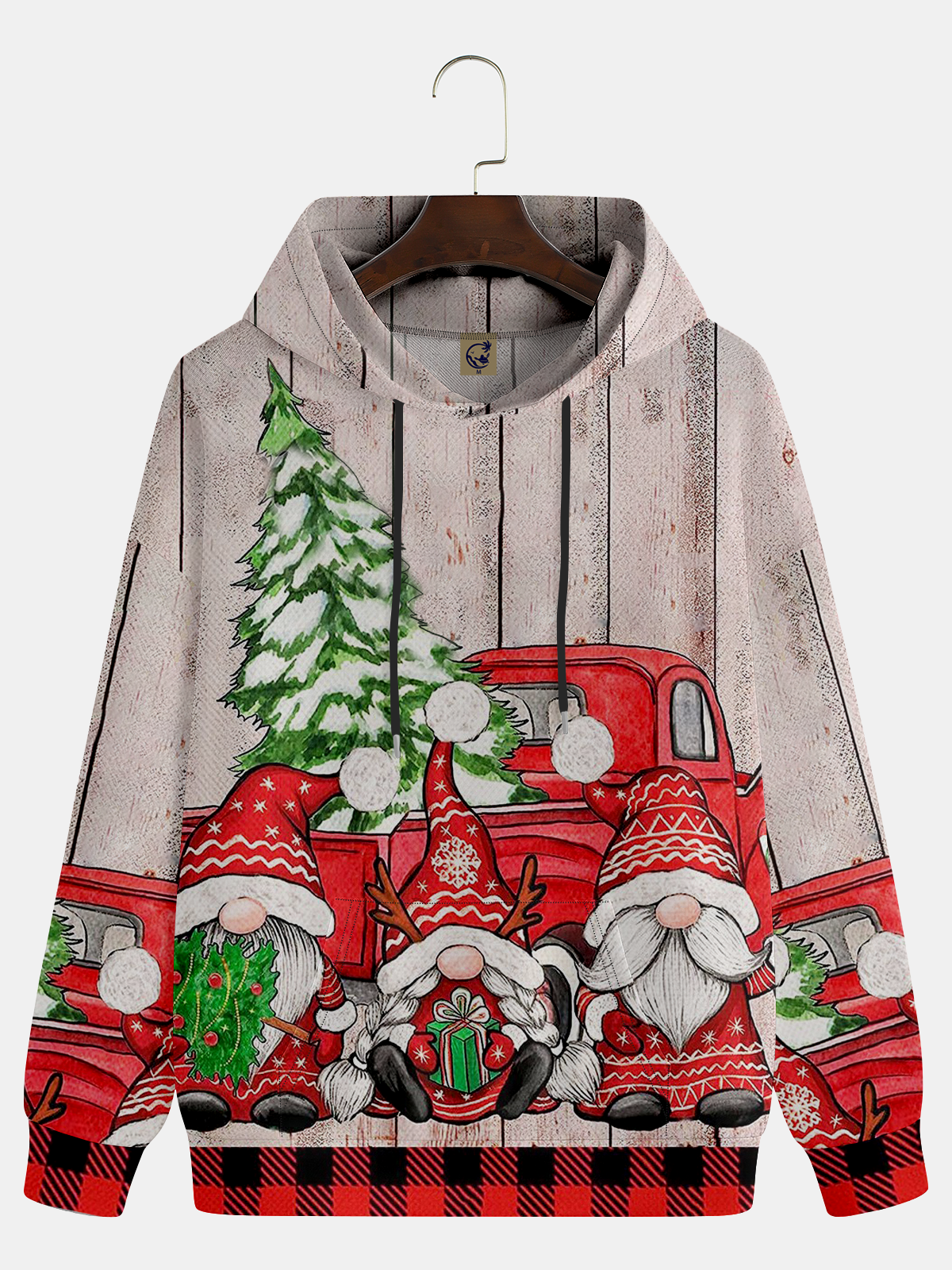 Gnome Santa Car Tree Hoodie Sweatshirt