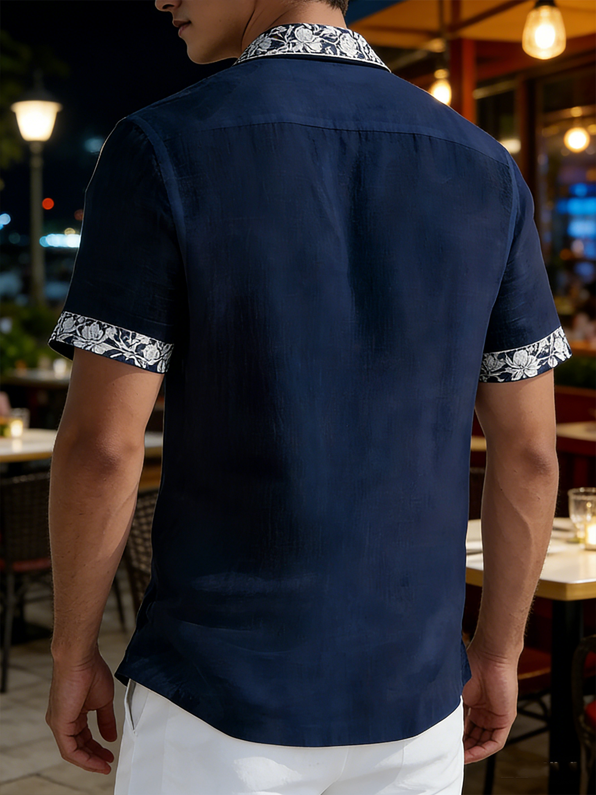 Moisture Wicking Floral Chest Pocke Holiday Hawaiian Shirt