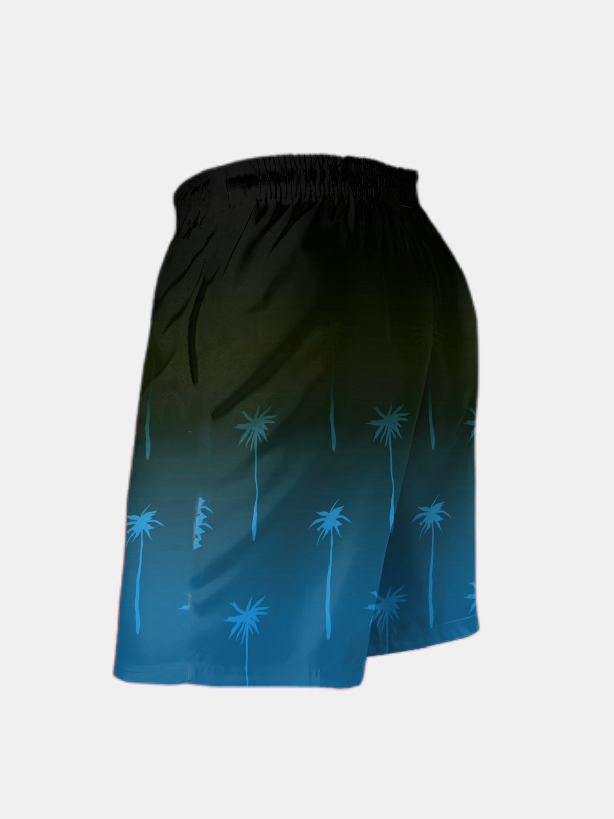 Men's Swim Trunks Hawaiian Tropical Gradient Palm Tree Beach Shorts with Pockets