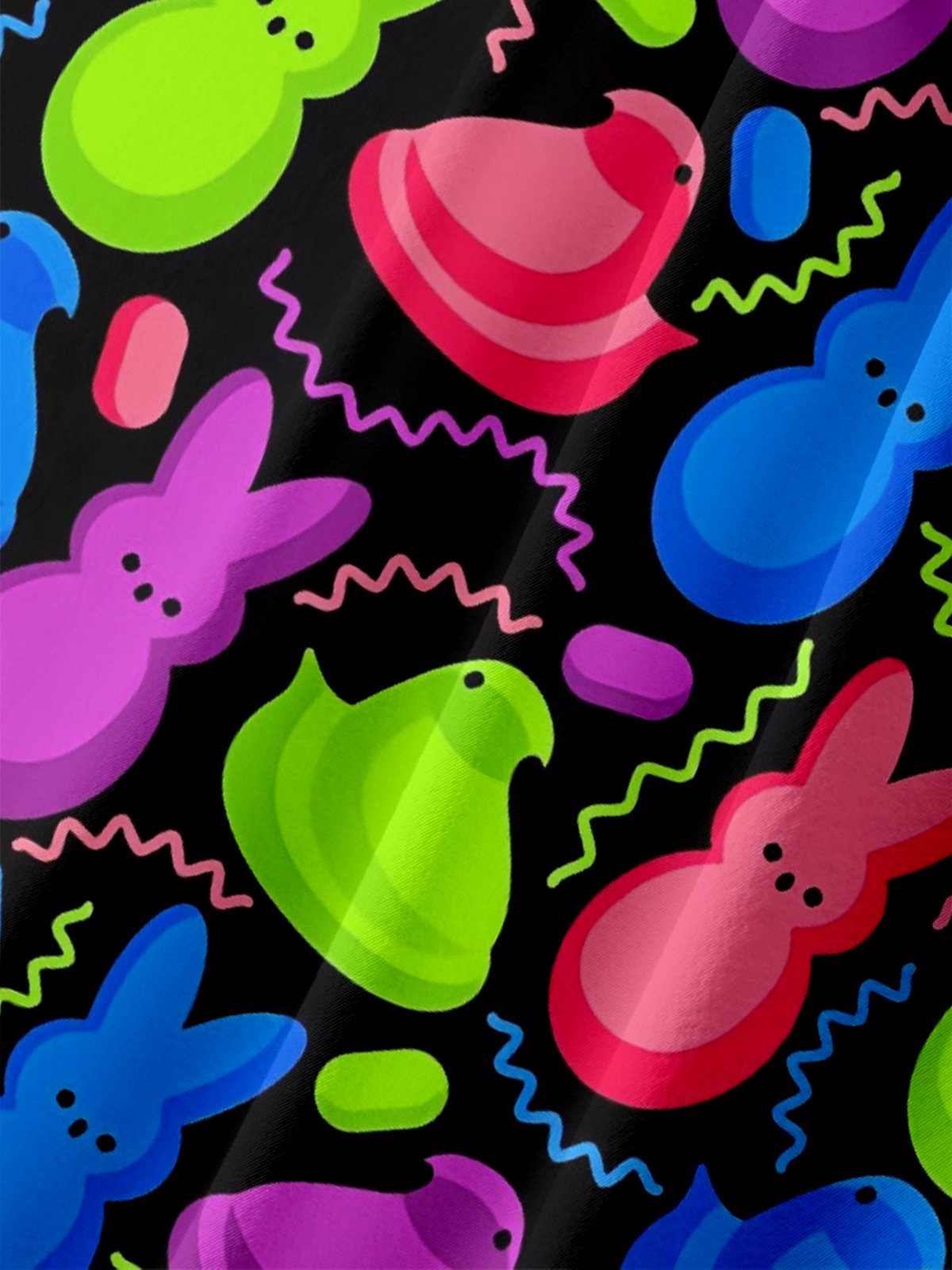 Tall Size Moisture Wicking Easter Egg Bunny Chest Pocket Hawaiian Shirt