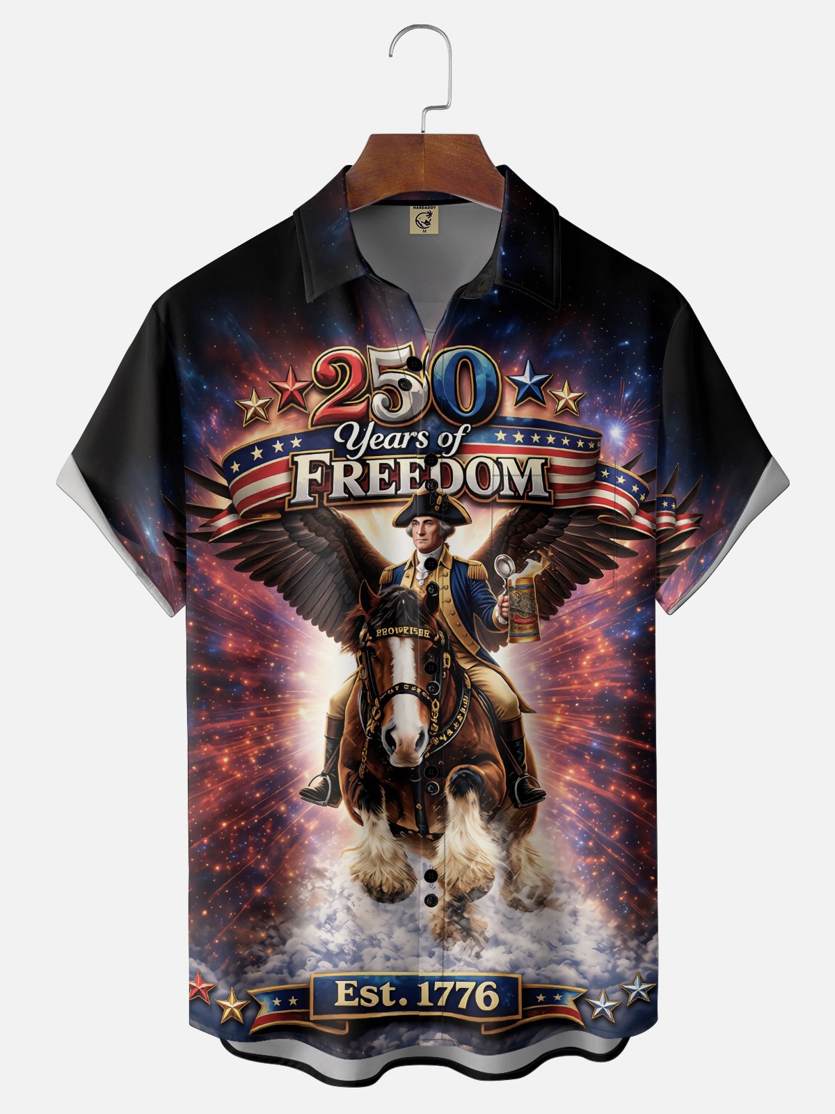 Moisture Wicking 250th Anniversary Of The United States Independence Day Chest Pocket Holiday Hawaiian Shirt