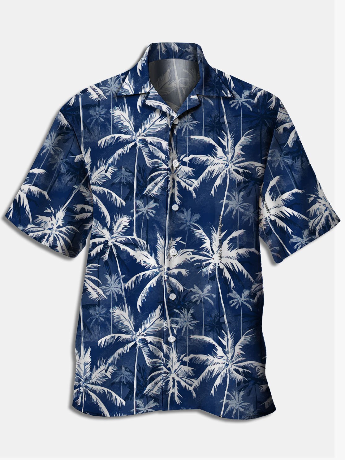 Men's Hawaiian Print Lapel Loose Chest Pocket Short Sleeve Fashion Aloha Shirt