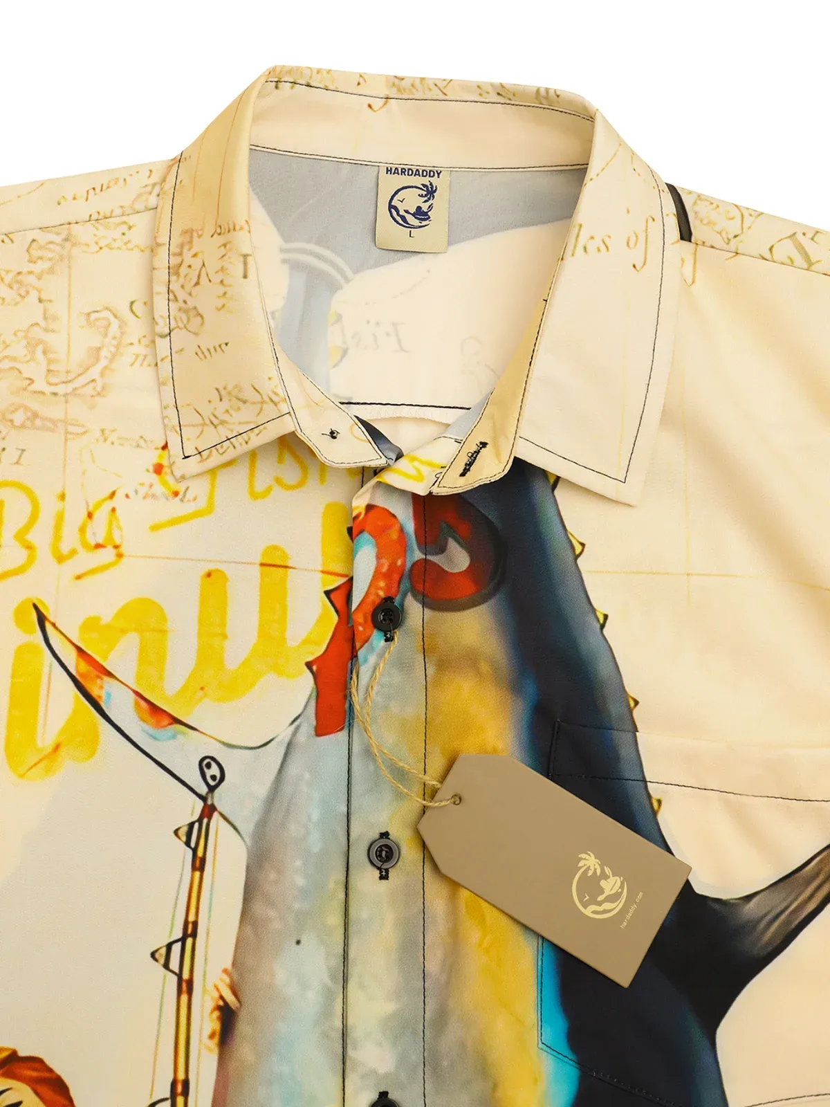 Beauty Fishing Chest Pocket Short Sleeve Hawaiian Shirt