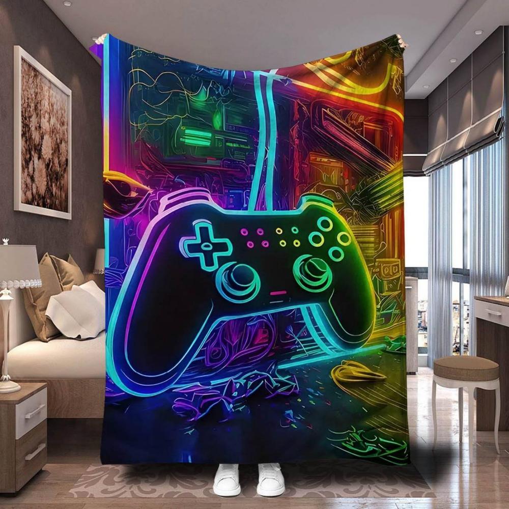 Soft Funny Throw Blanket Cozy Game Controller Flannel Perfect Gamer'S Gift For All Seasons,& Warm For Couch,Bed,Car,Office,Camping & Travel